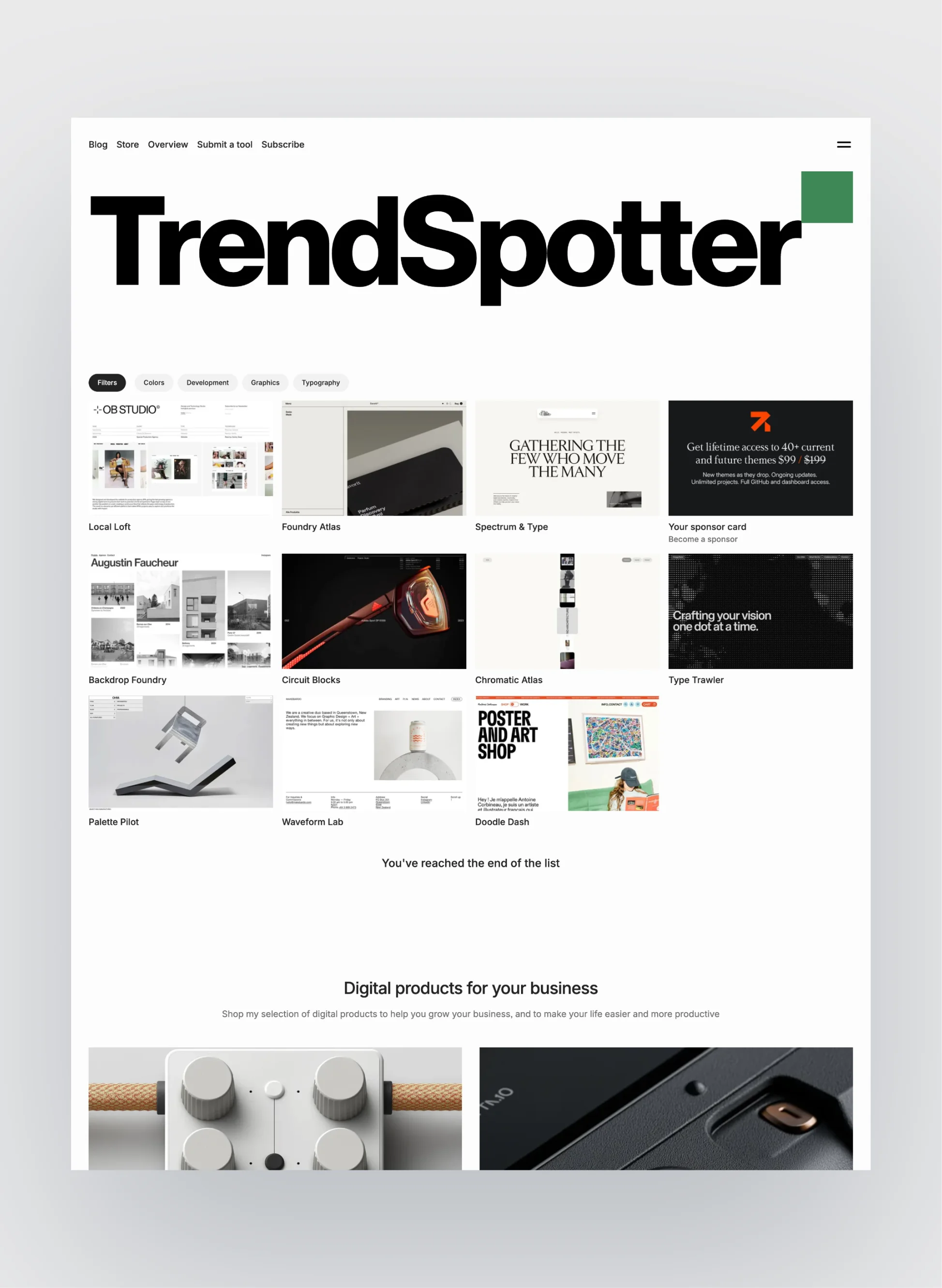 Trendspotter page preview