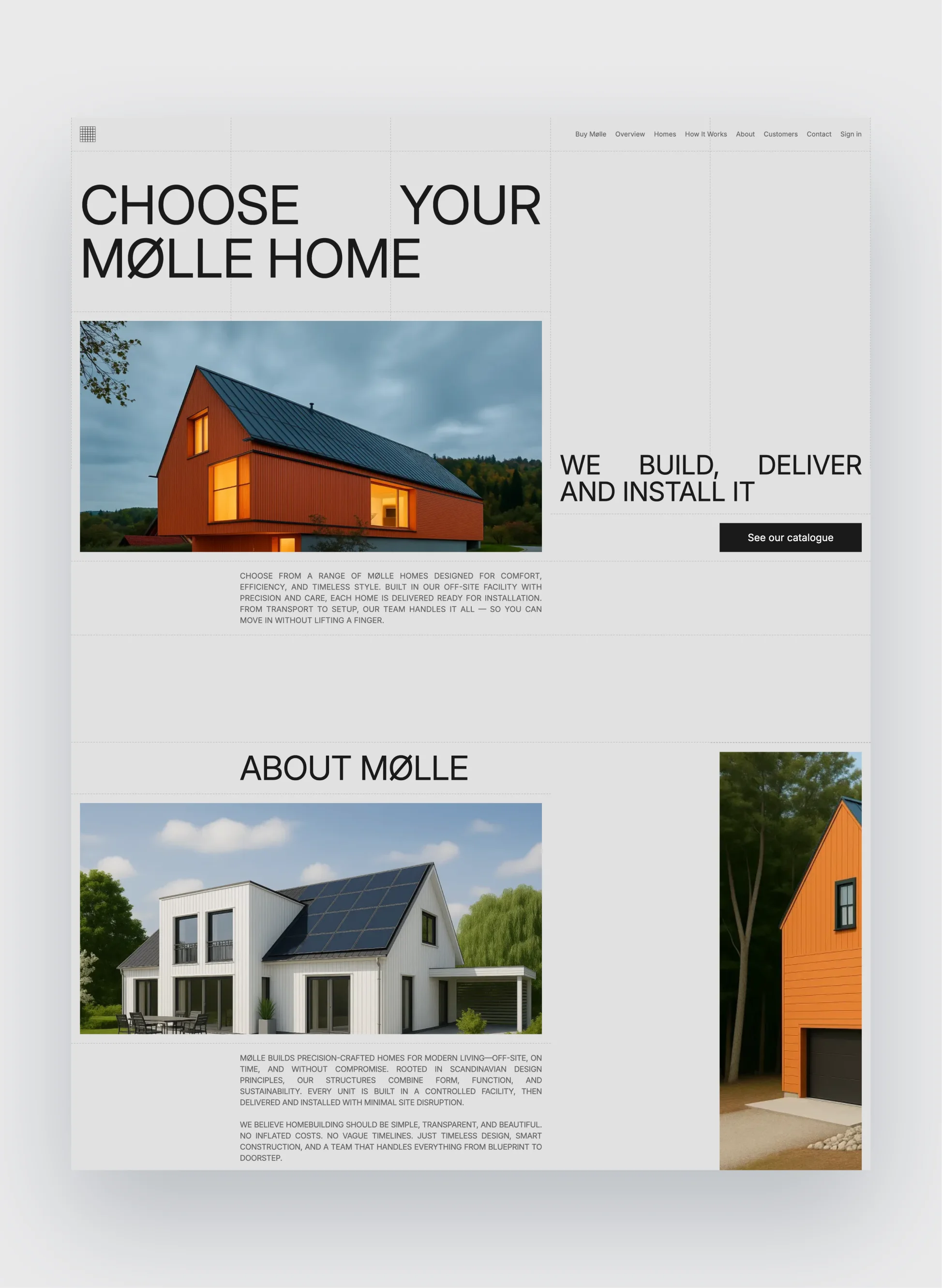 Mølle ecommerce homepage layout