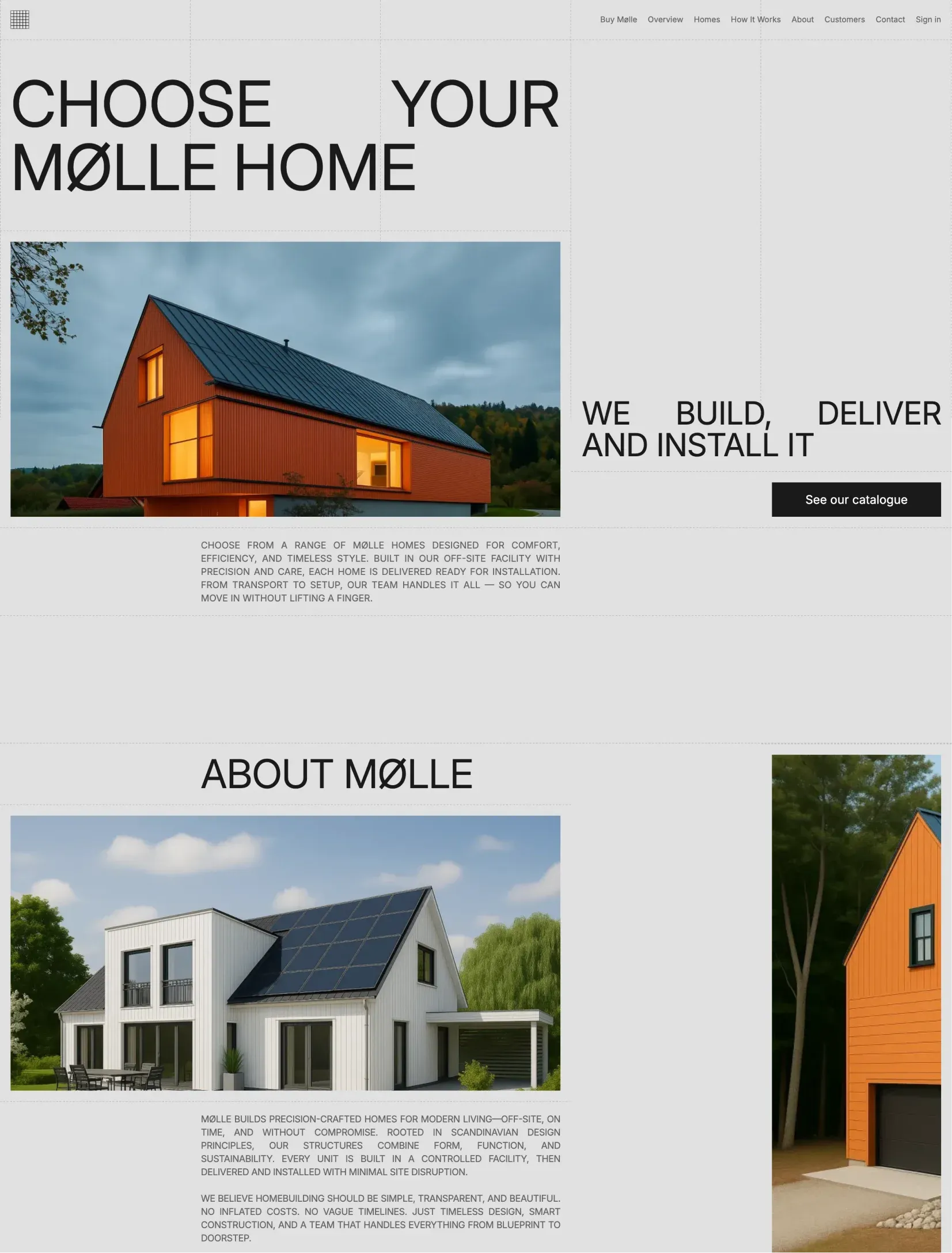 Mølle ecommerce homepage layout