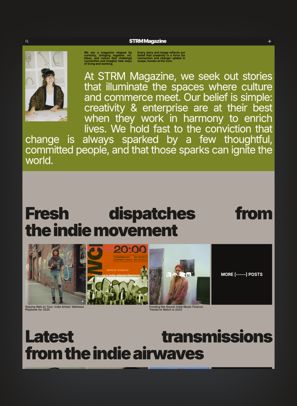 Streamer homepage layout