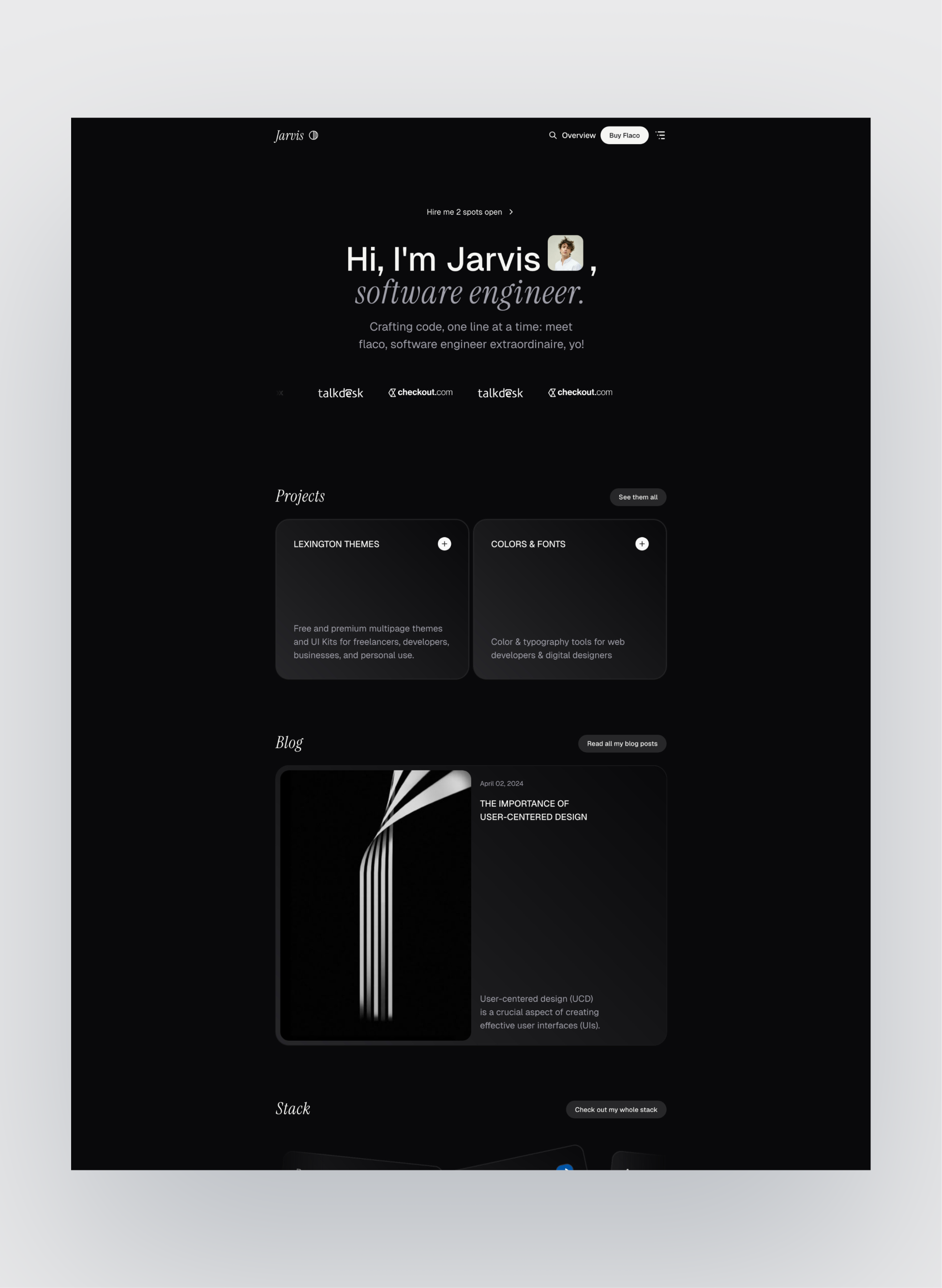 Flaco testimonials section