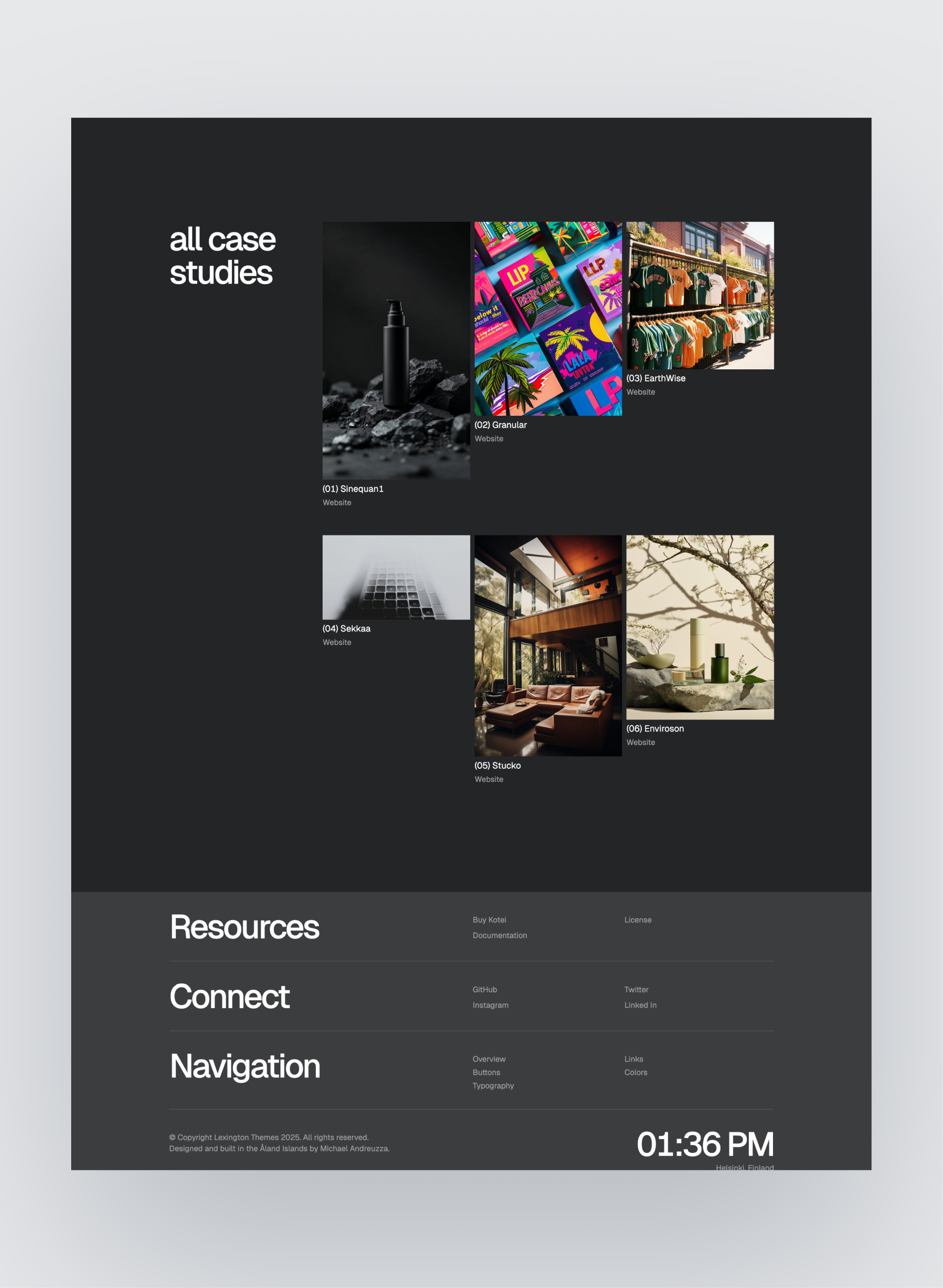 Kotei services page layout