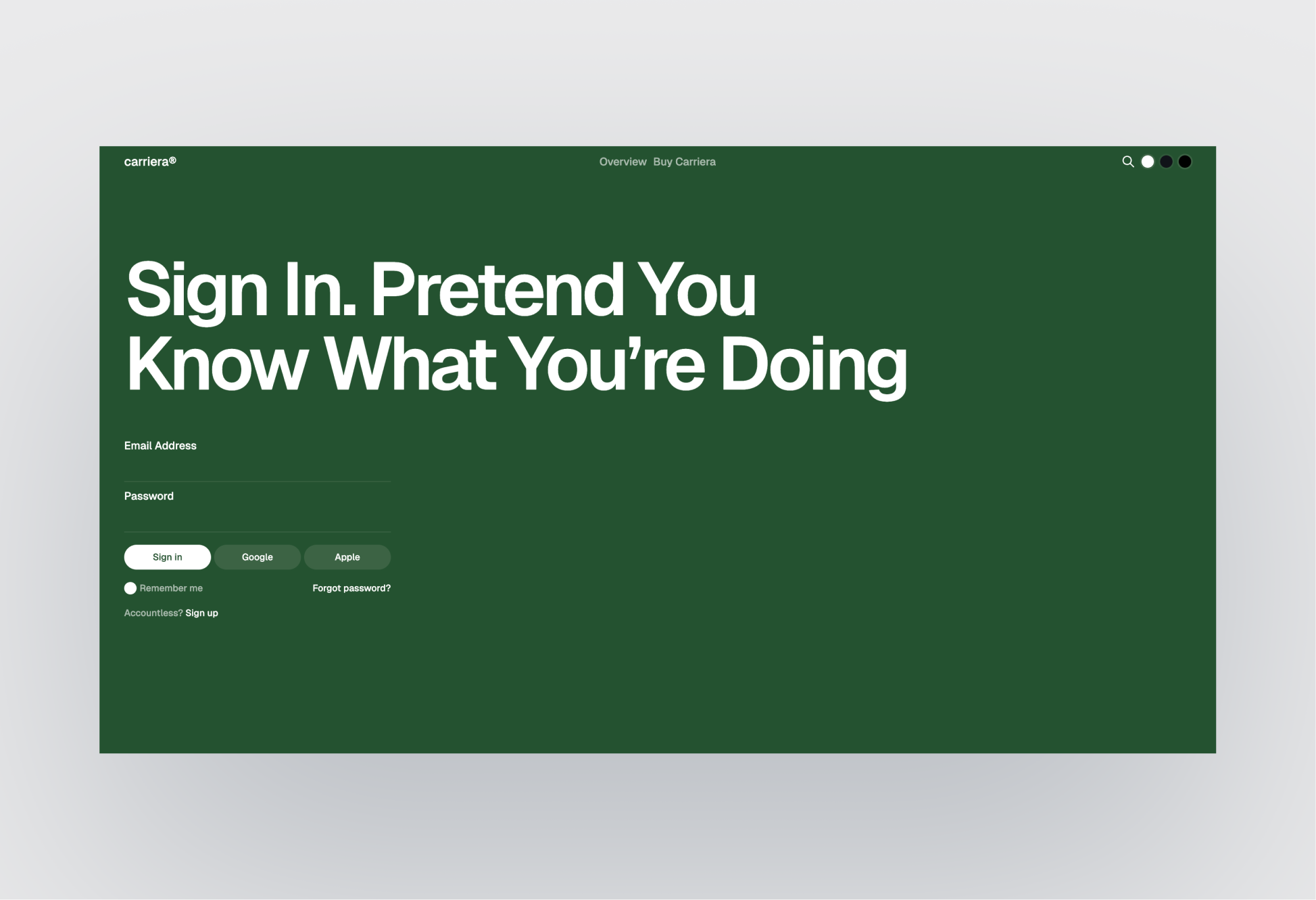Carriera page preview