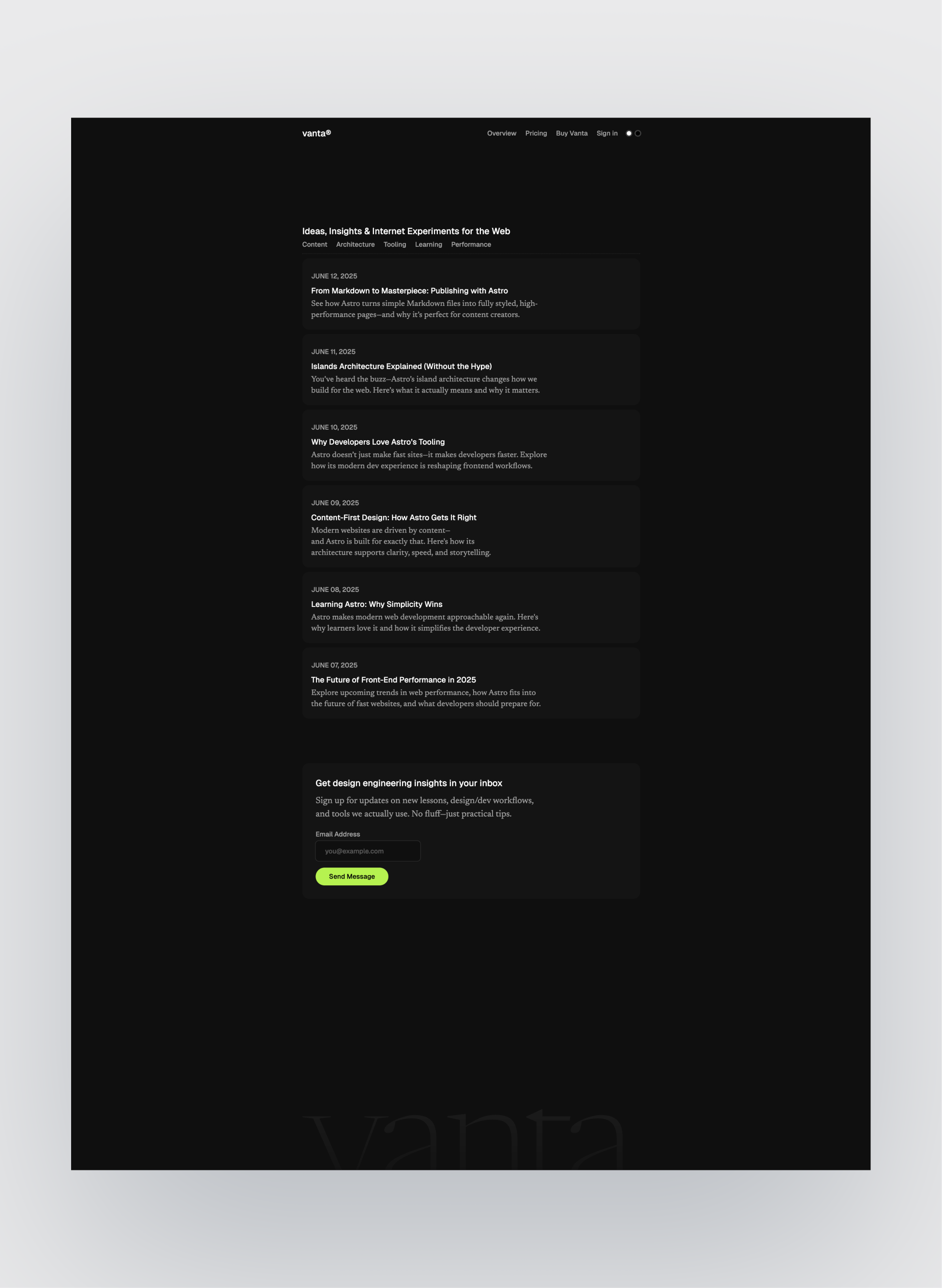 Vanta assignment submission