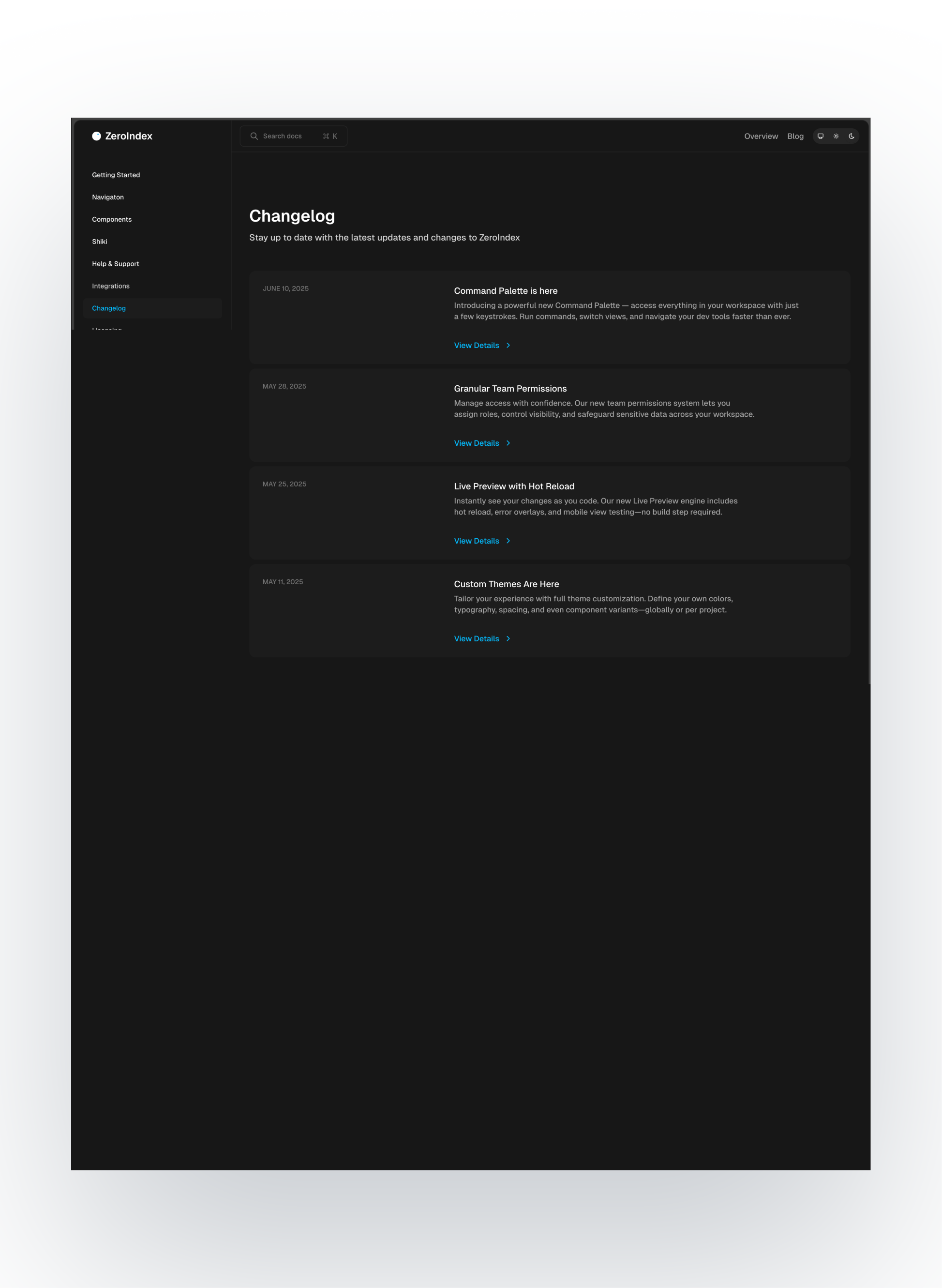 ZeroIndex contact page