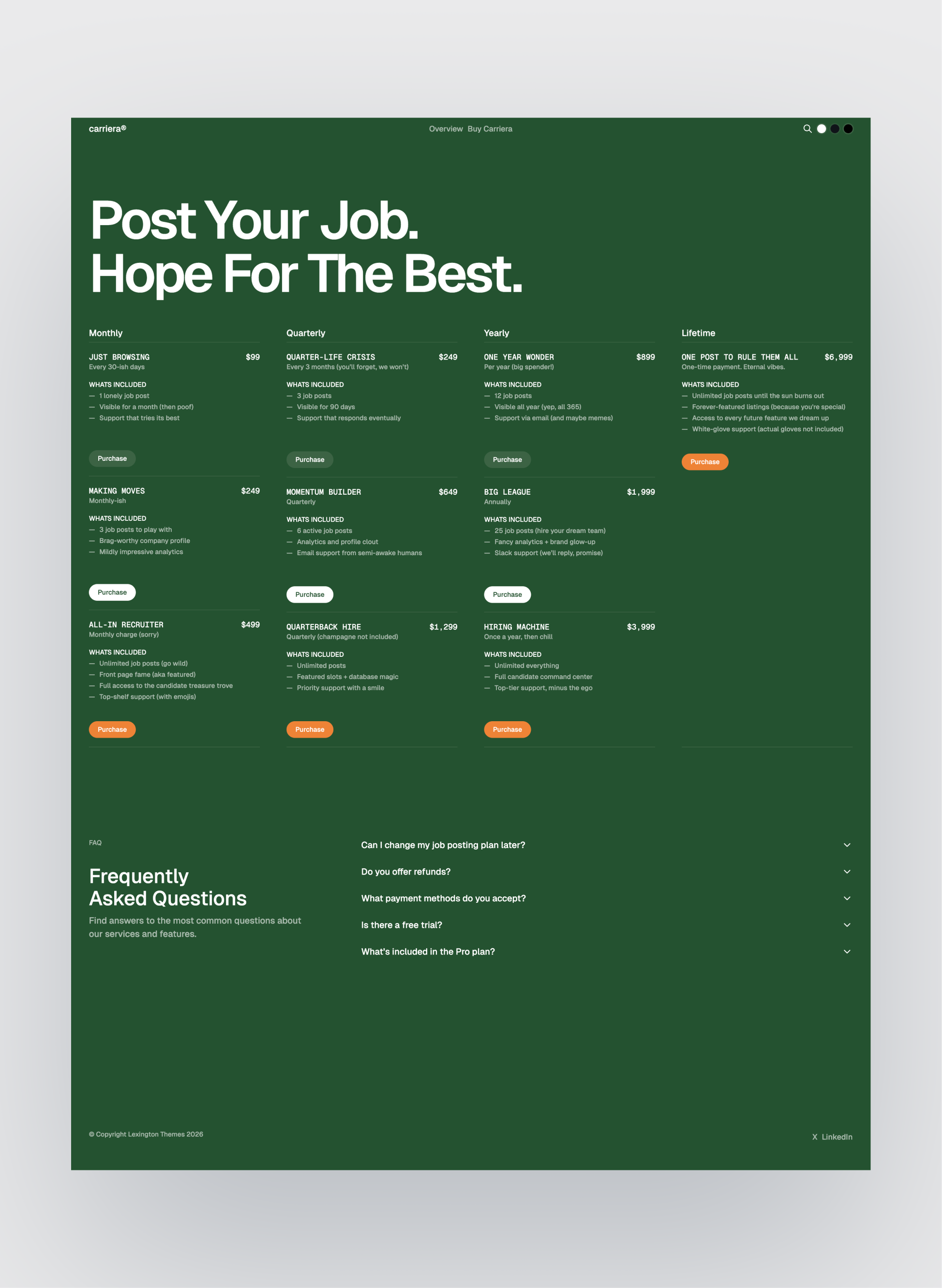 Carriera page preview