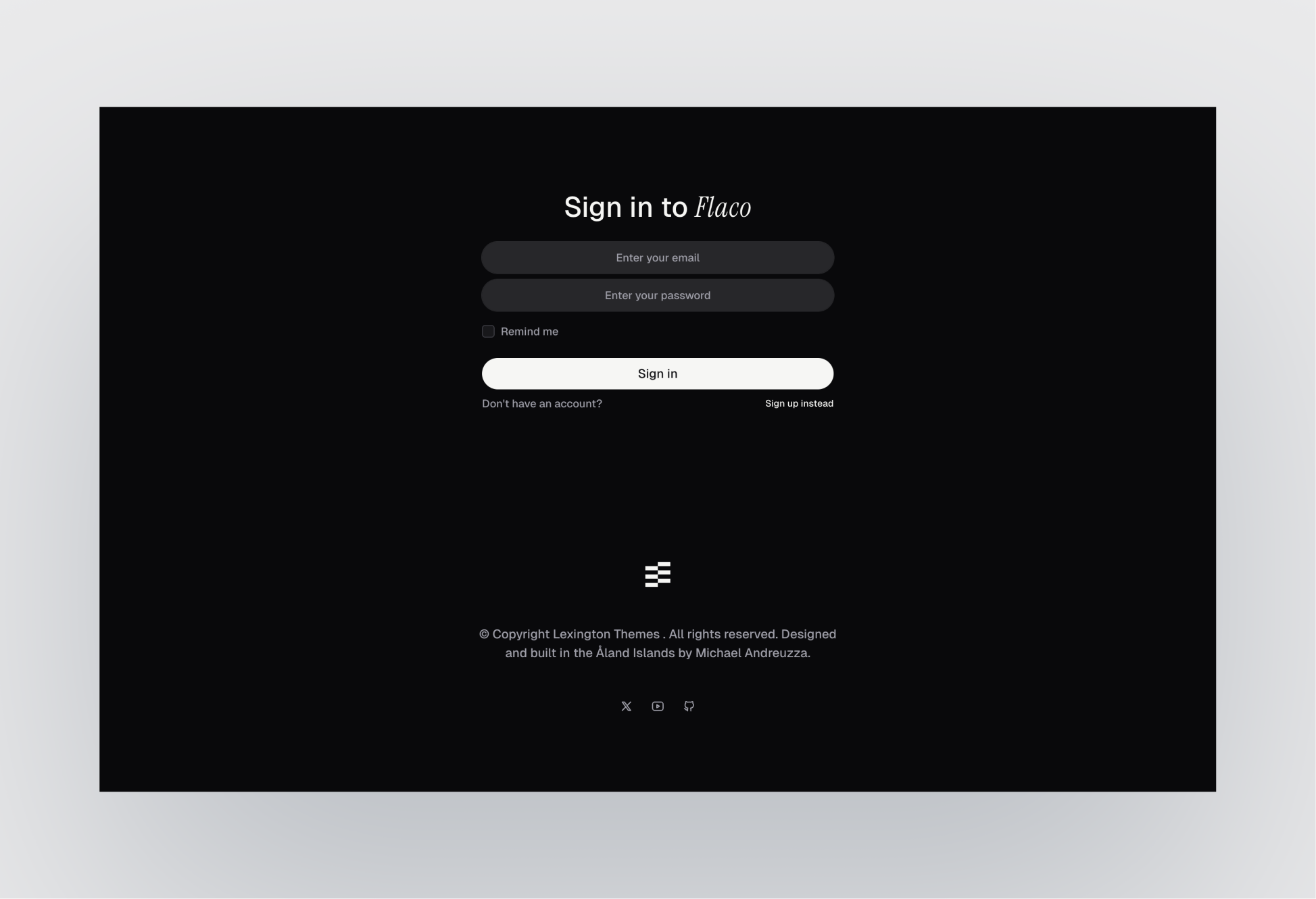 Flaco dark mode layout