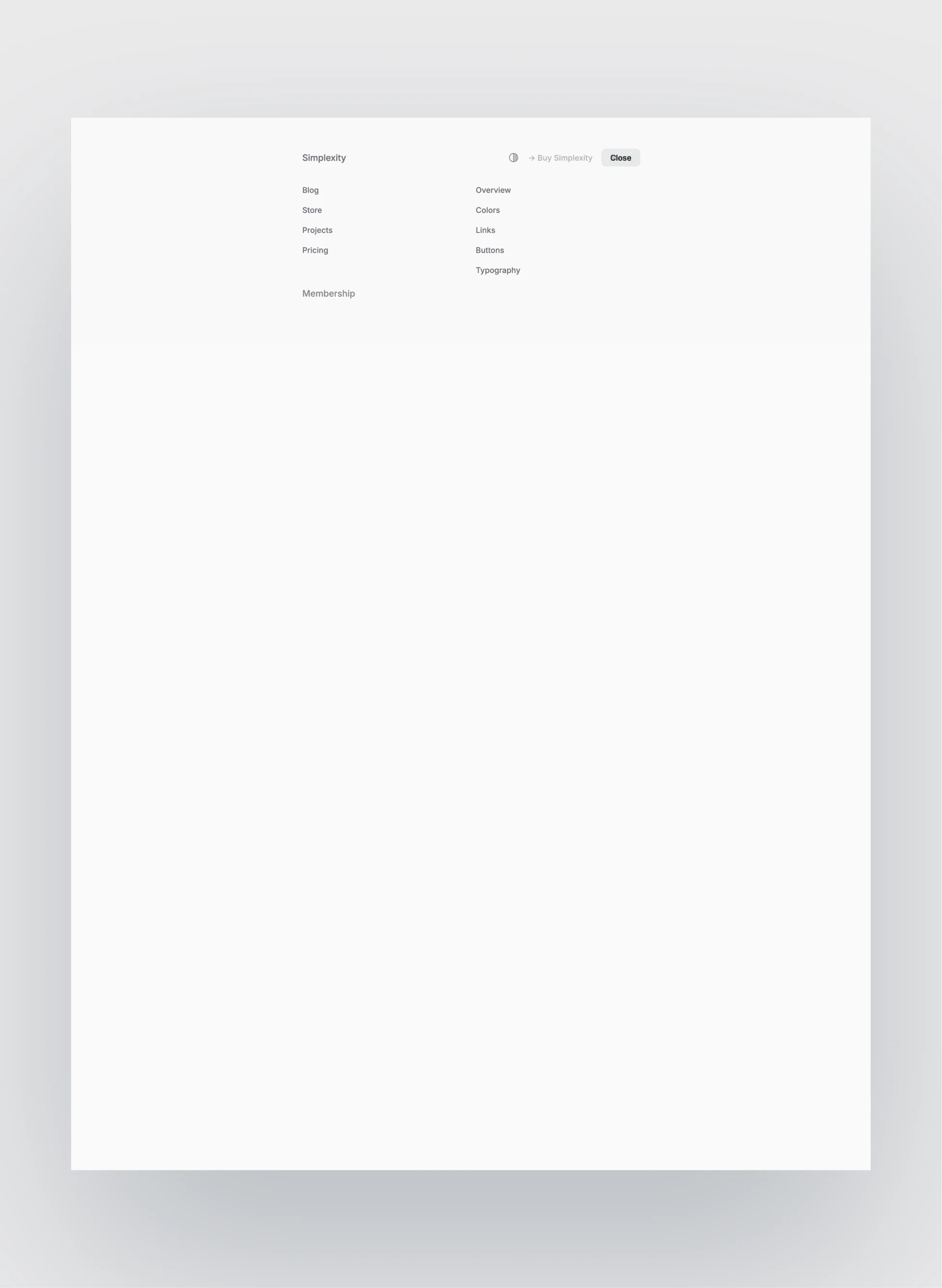Simplexity about page design