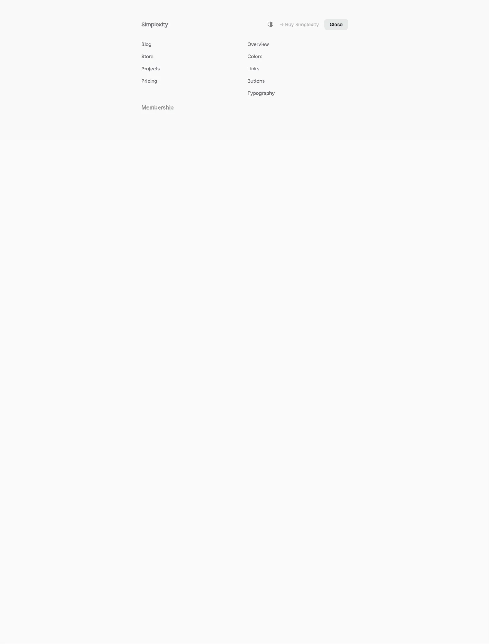 Simplexity about page design