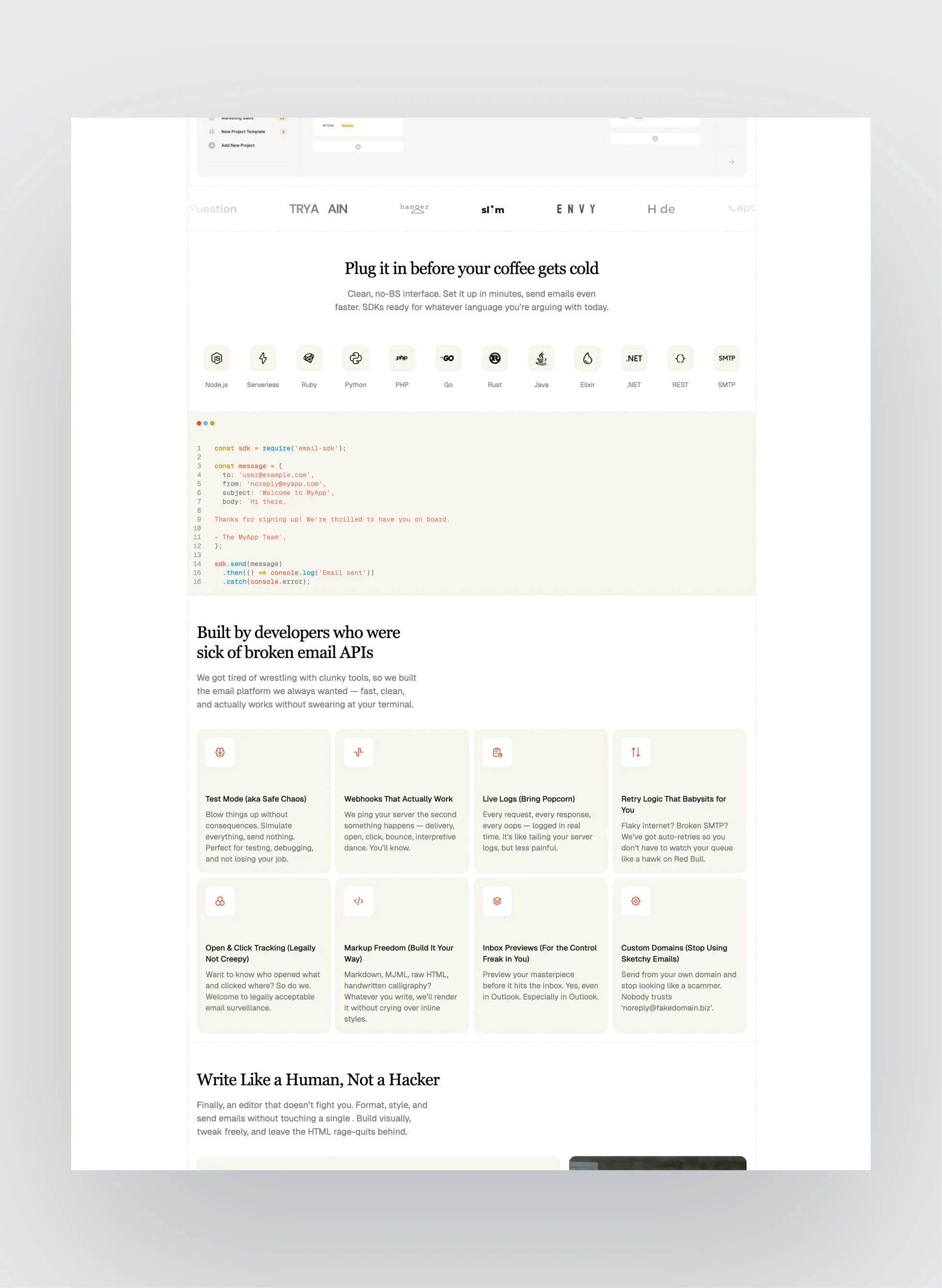 Brightlight about page layout