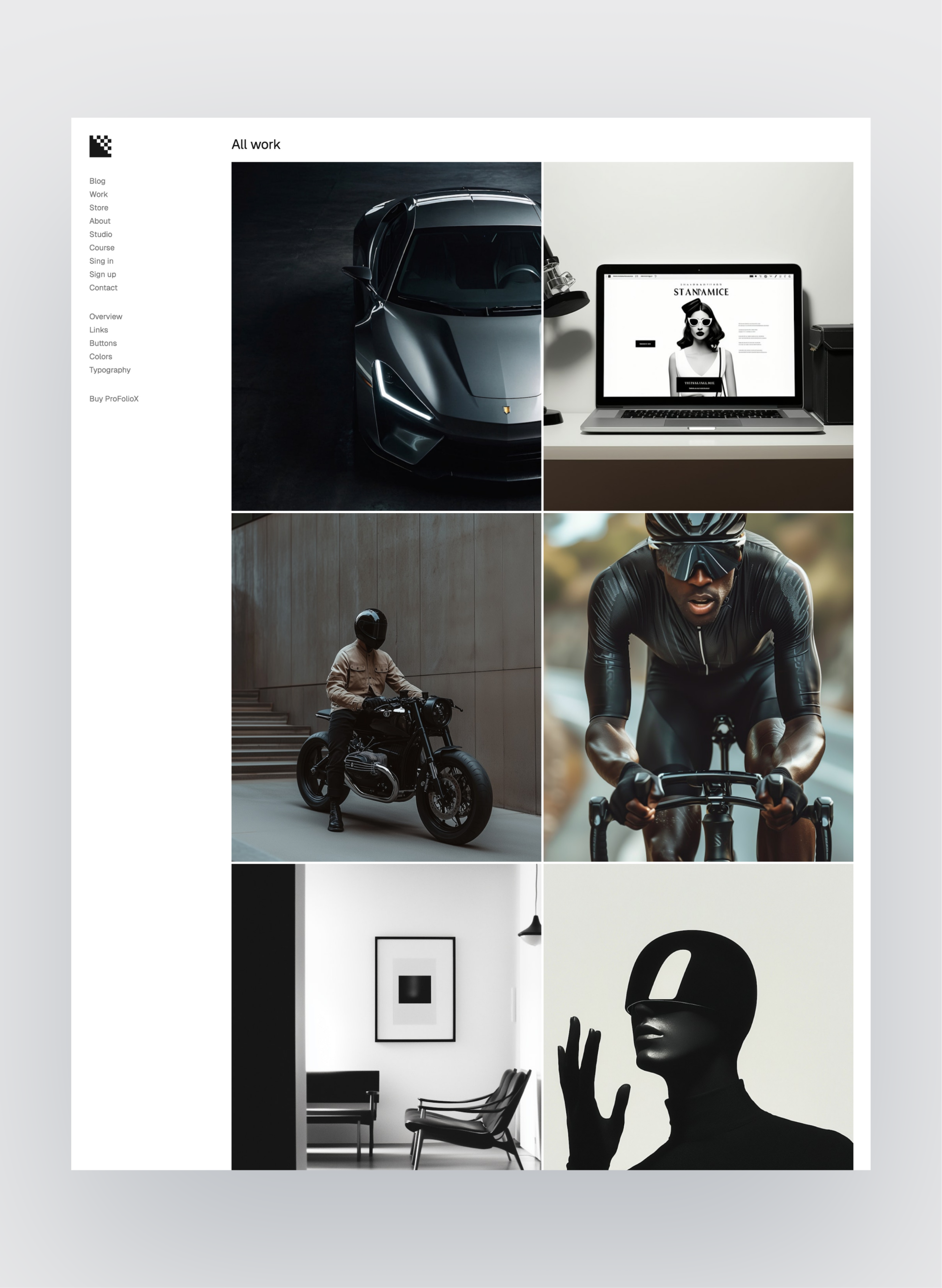 Pro FolioX about page layout