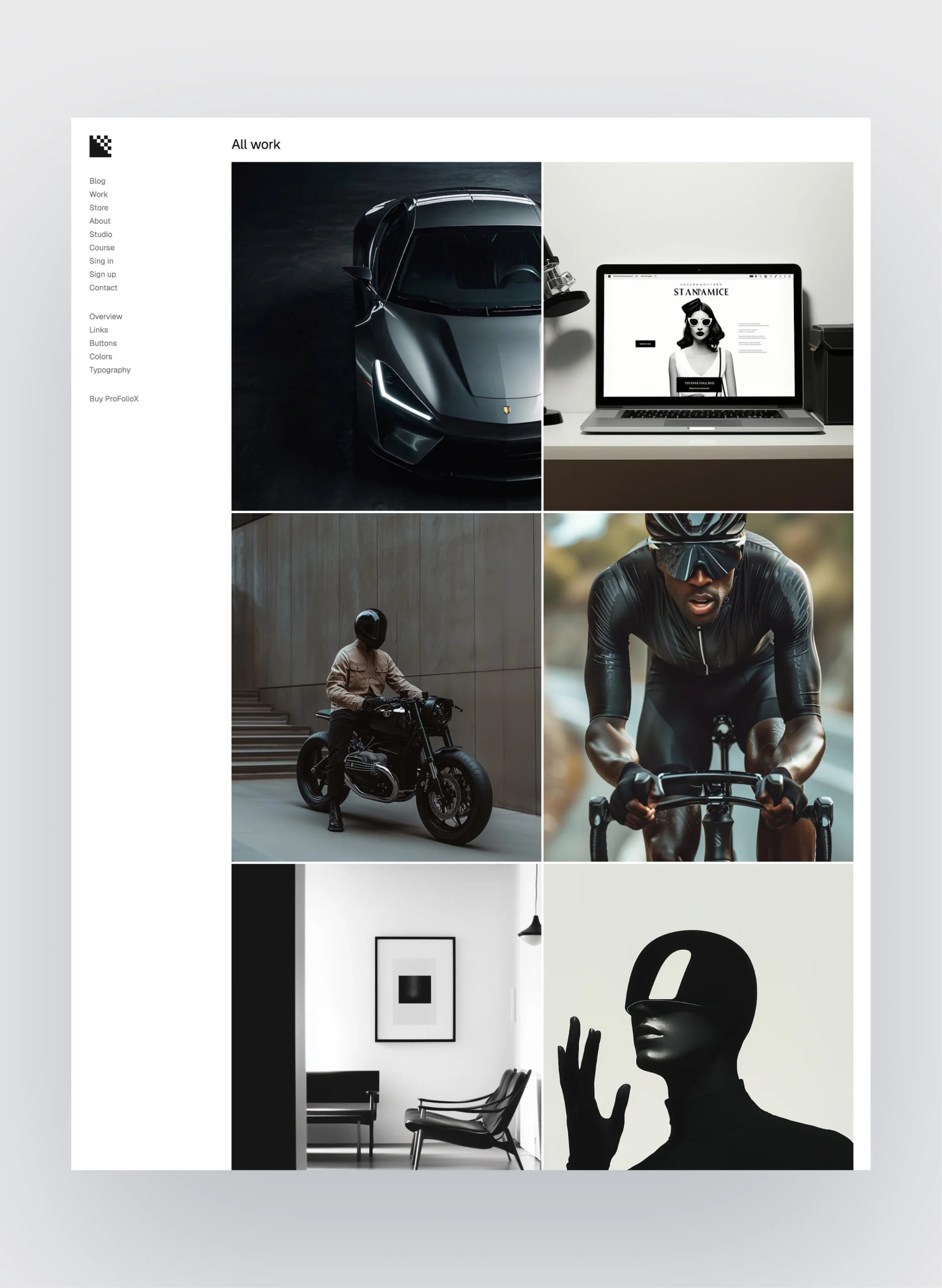 Pro FolioX about page layout
