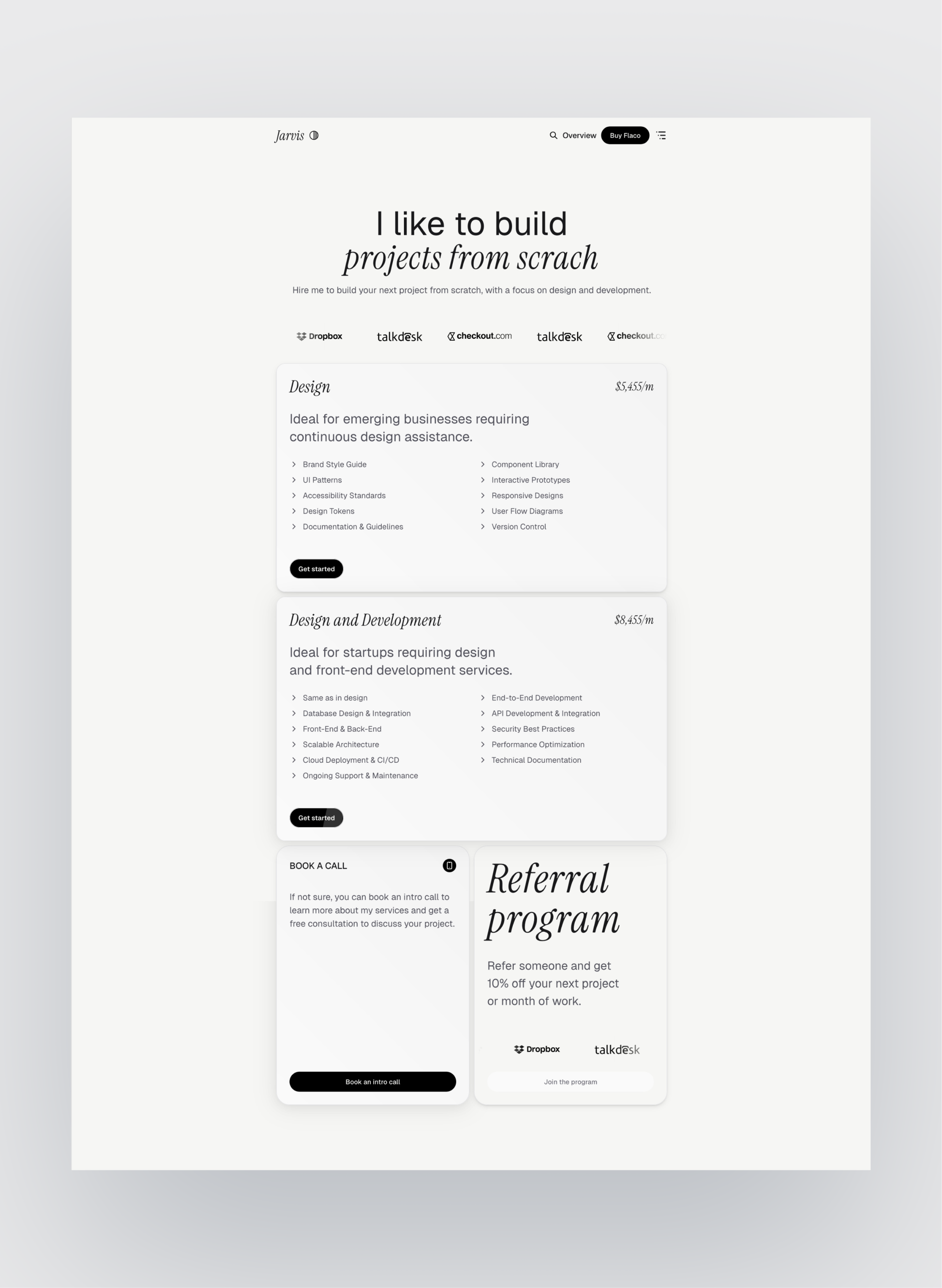 Flaco about page layout