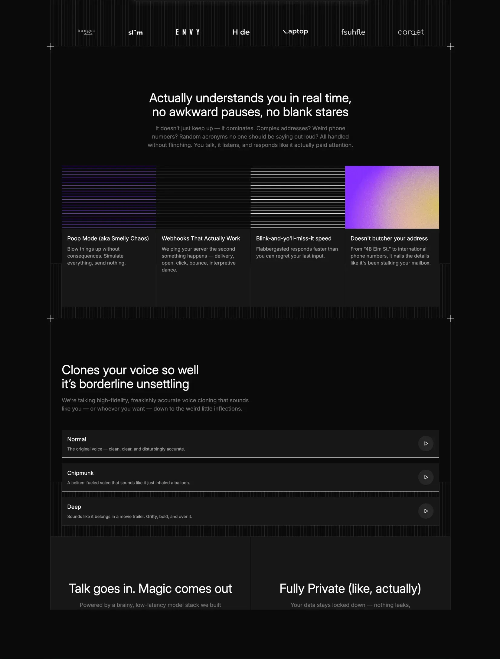 Flabbergasted pricing section layout