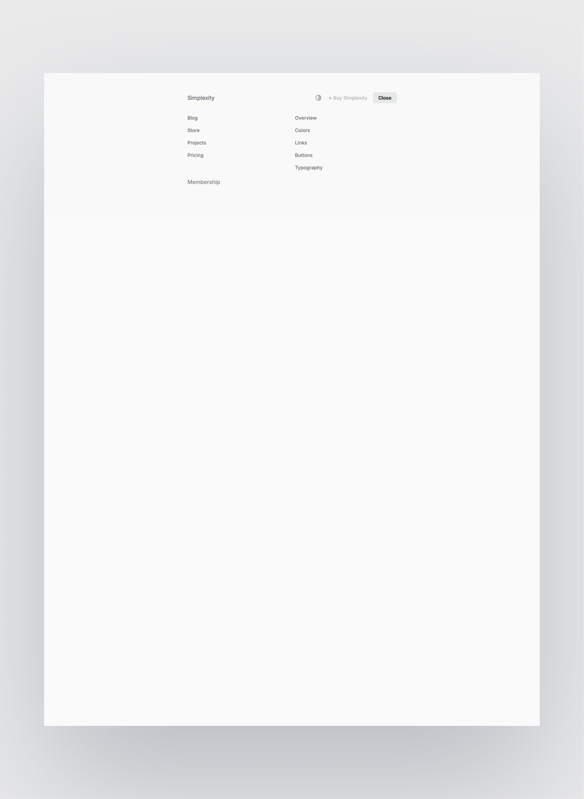 Simplexity about page design