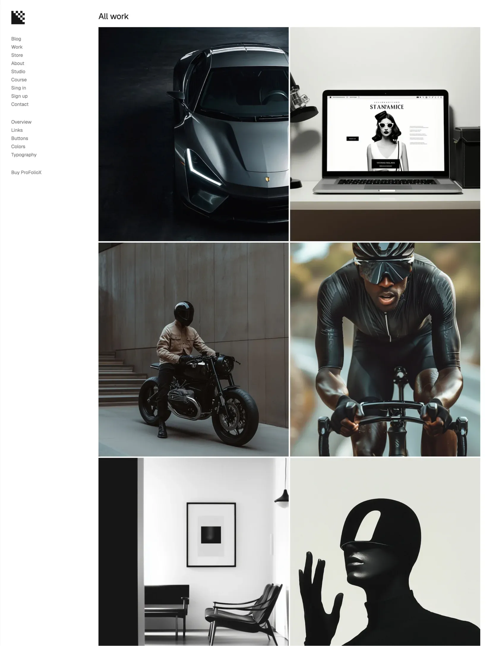 Pro FolioX about page layout