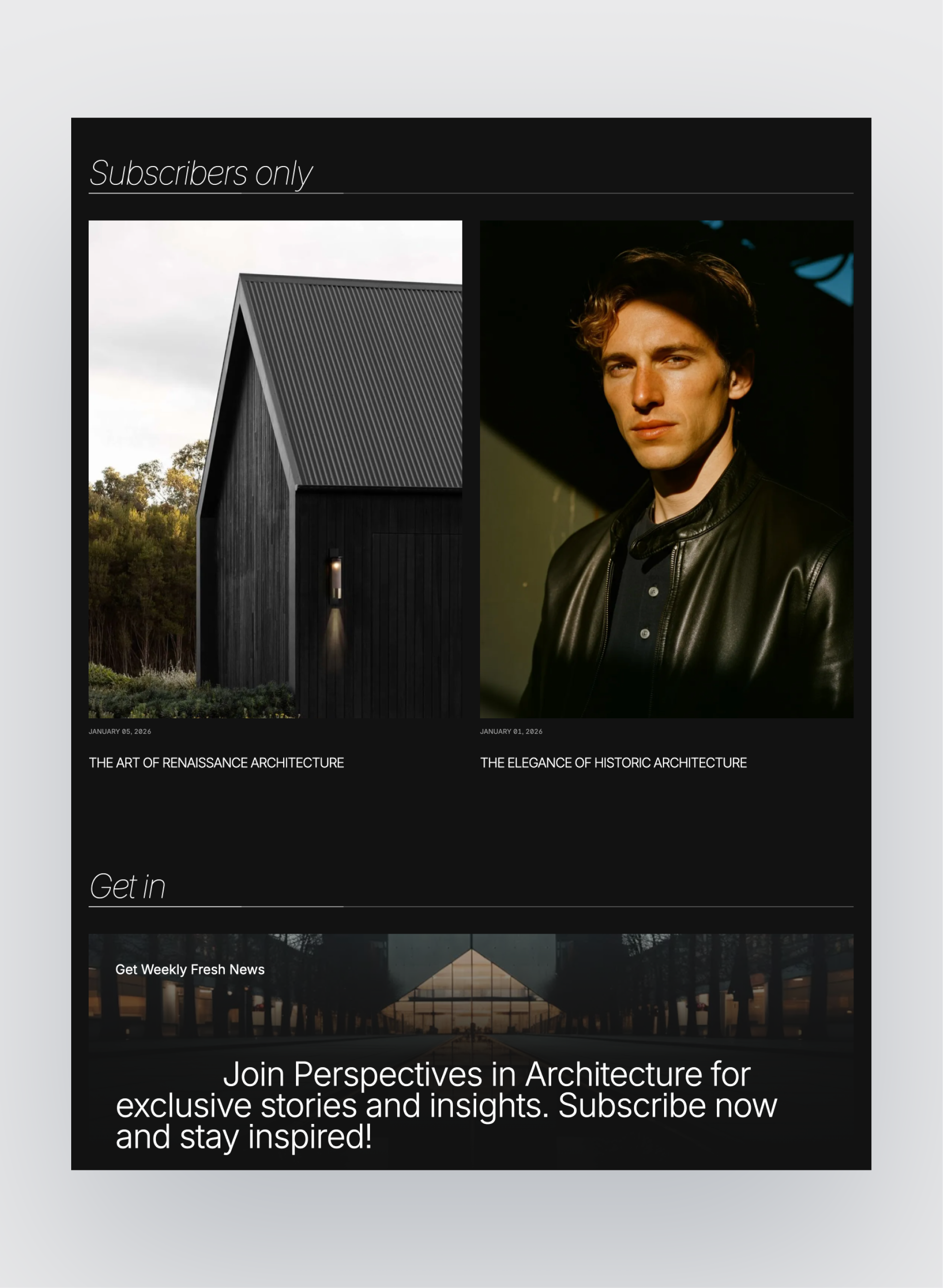 Author article page layout