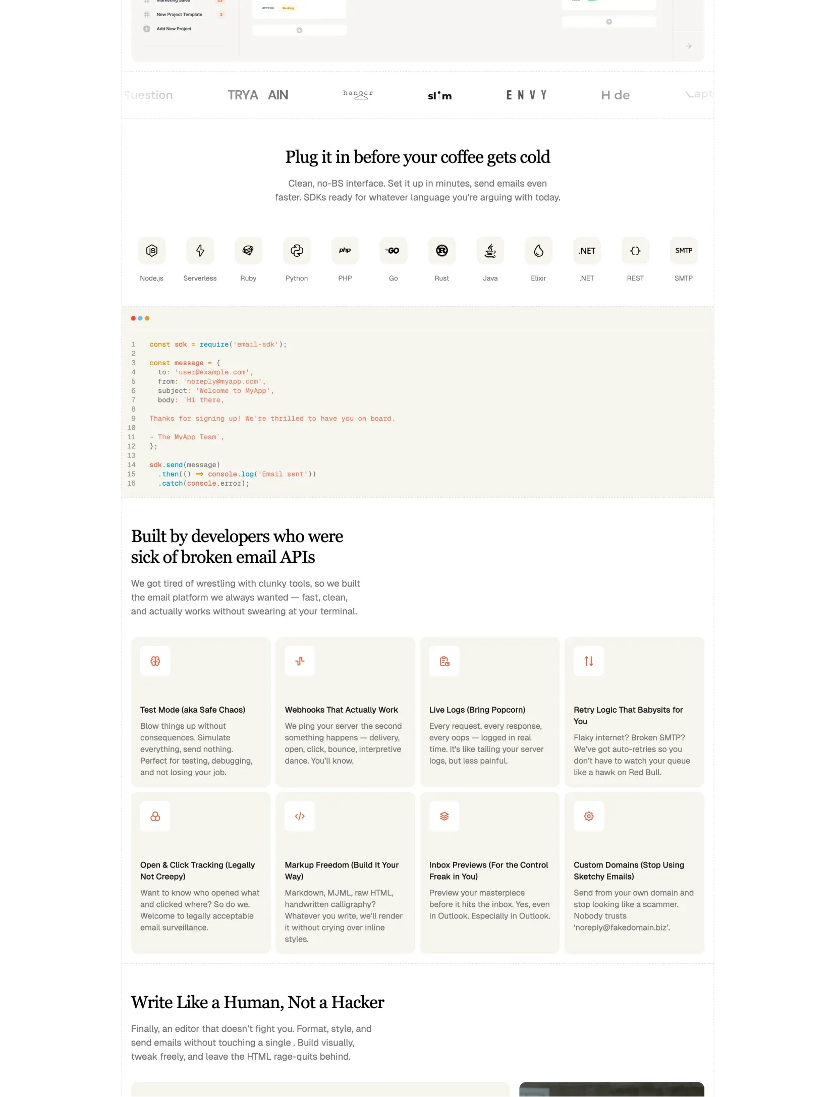 Brightlight about page layout