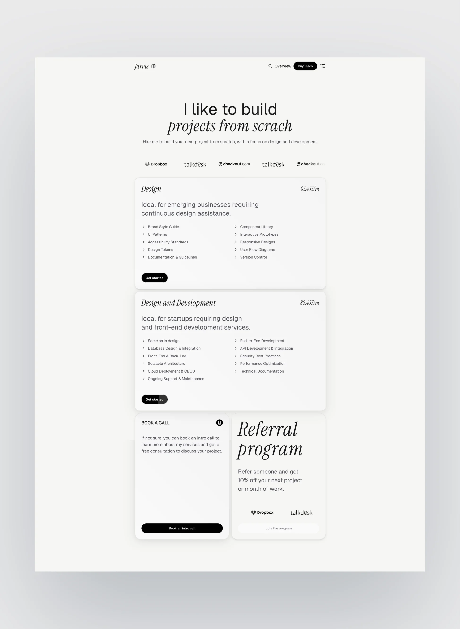 Flaco about page layout