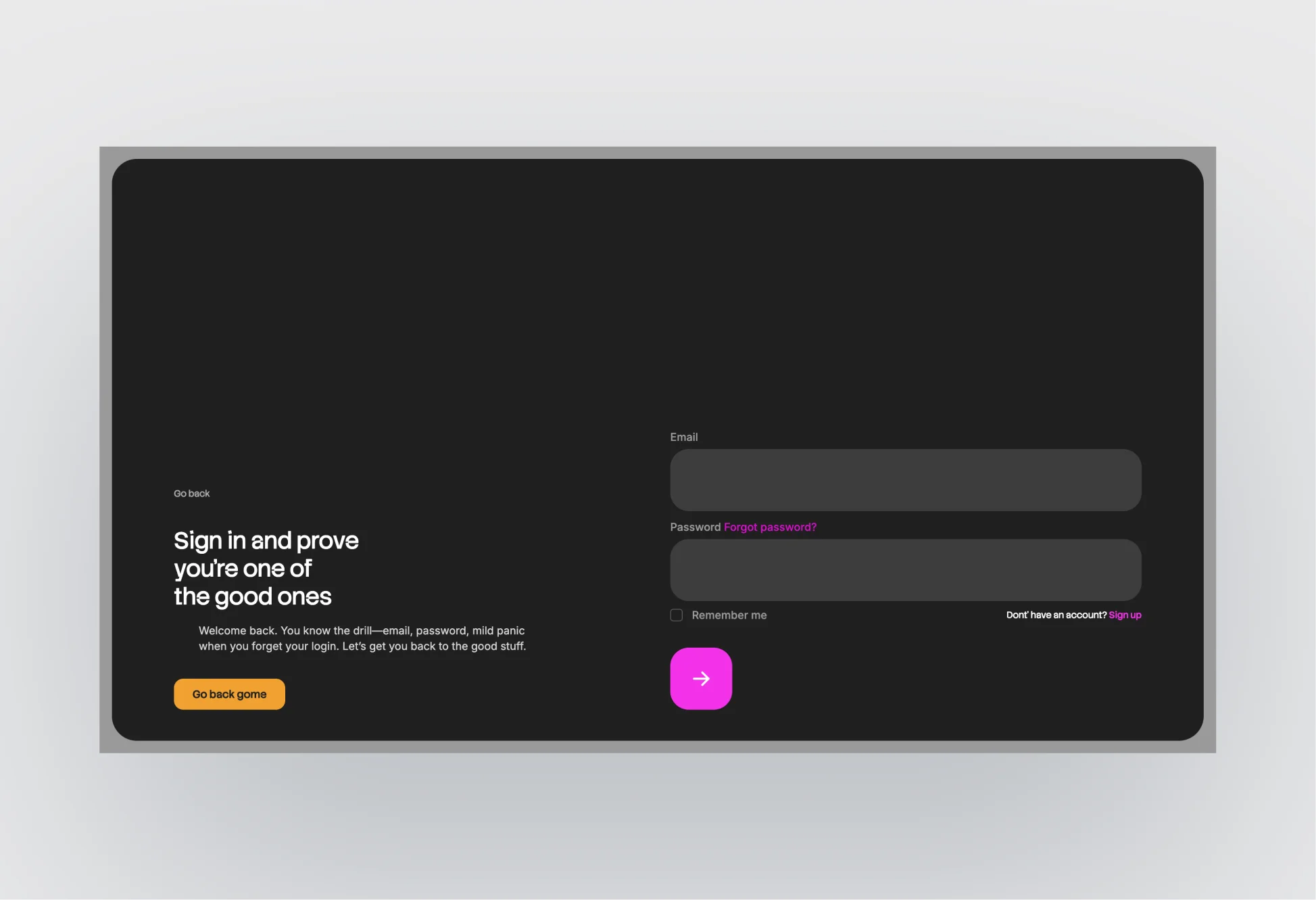 Snowpeak dark mode layout