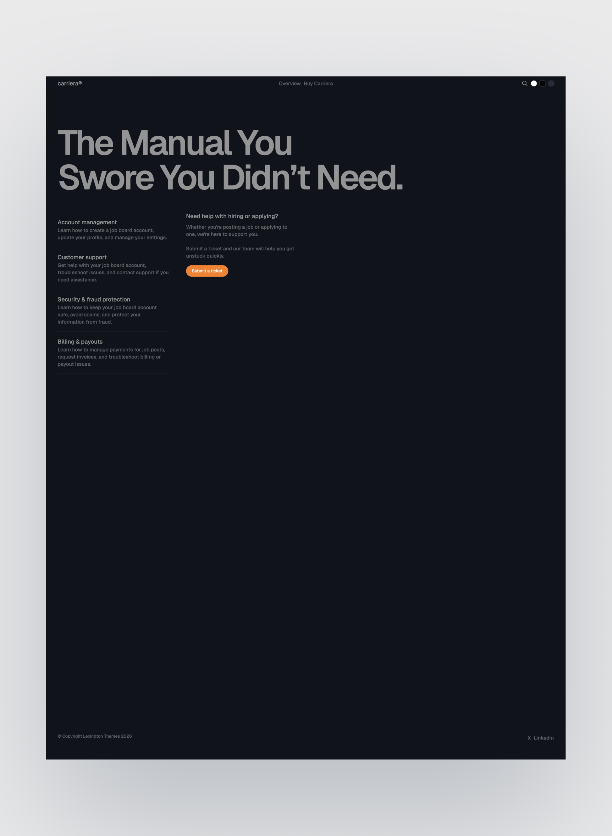 Carriera page preview