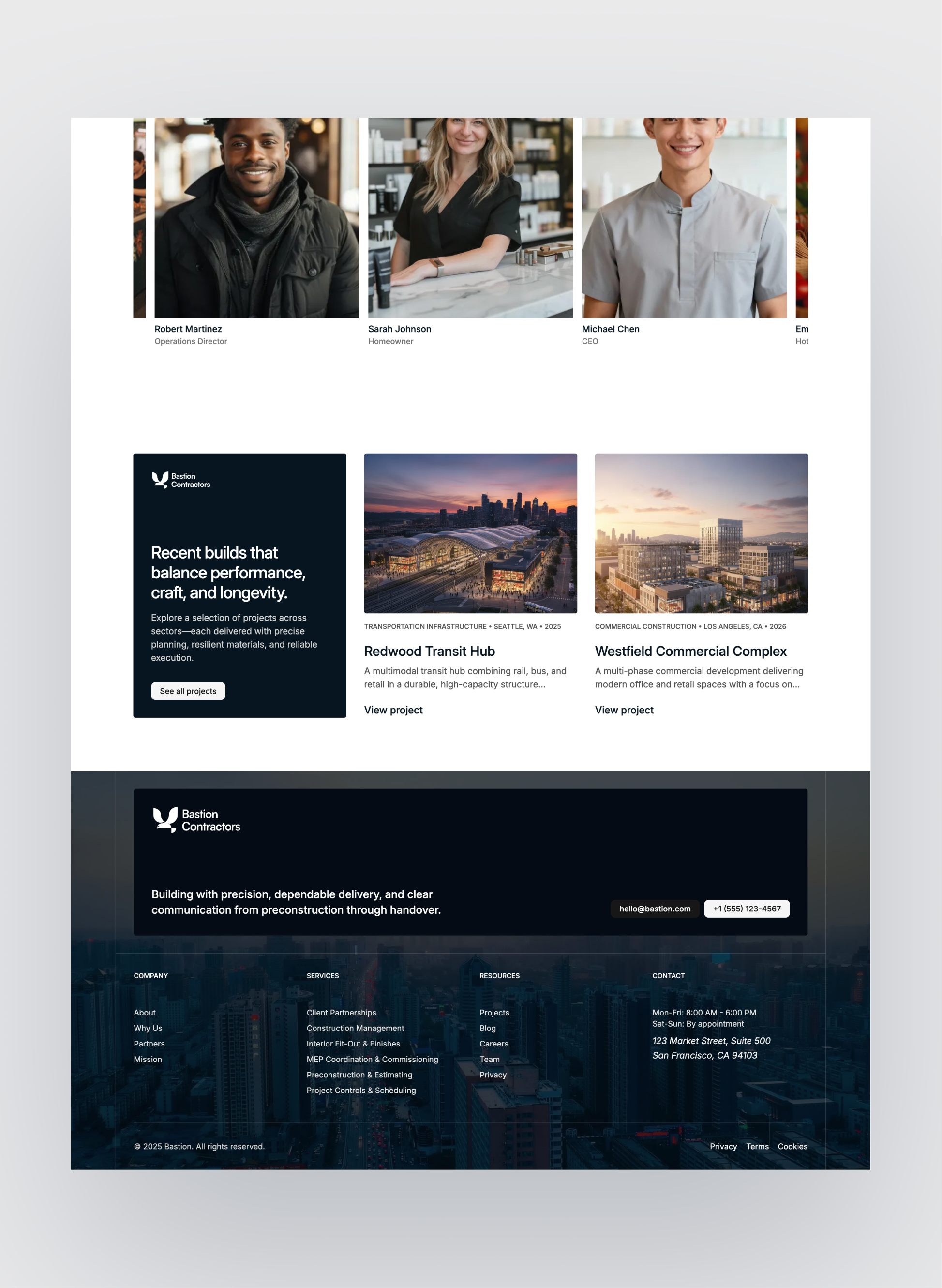Bastion construction project detail case study
