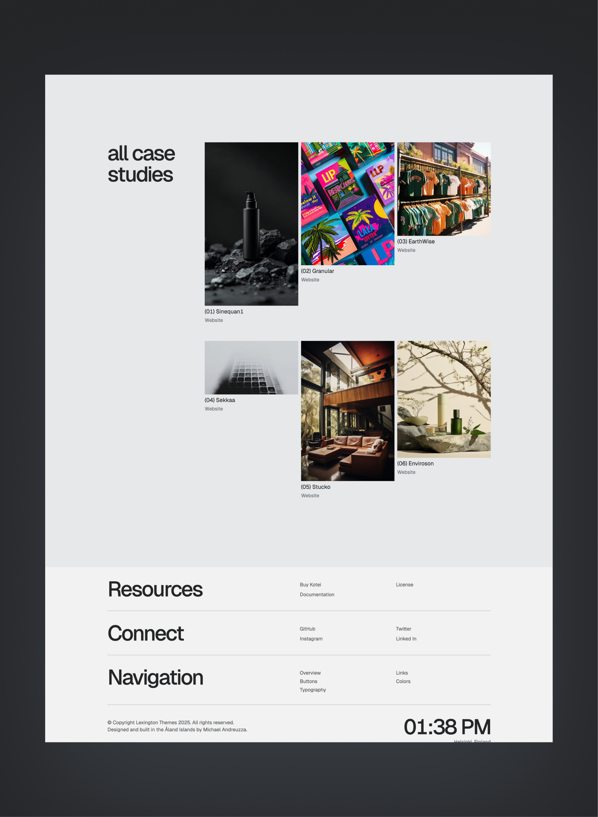 Kotei work showcase layout