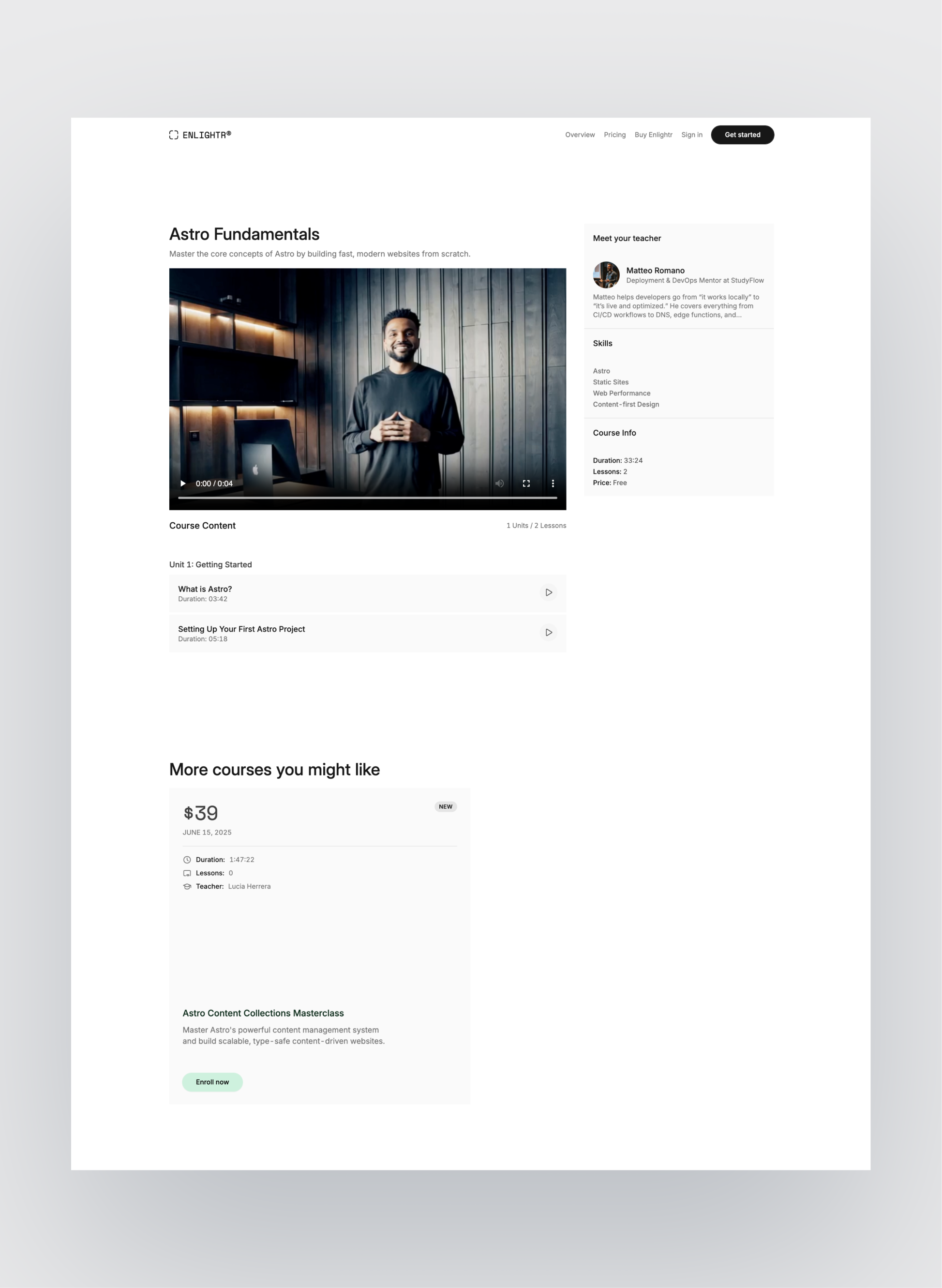 Enlightr page preview