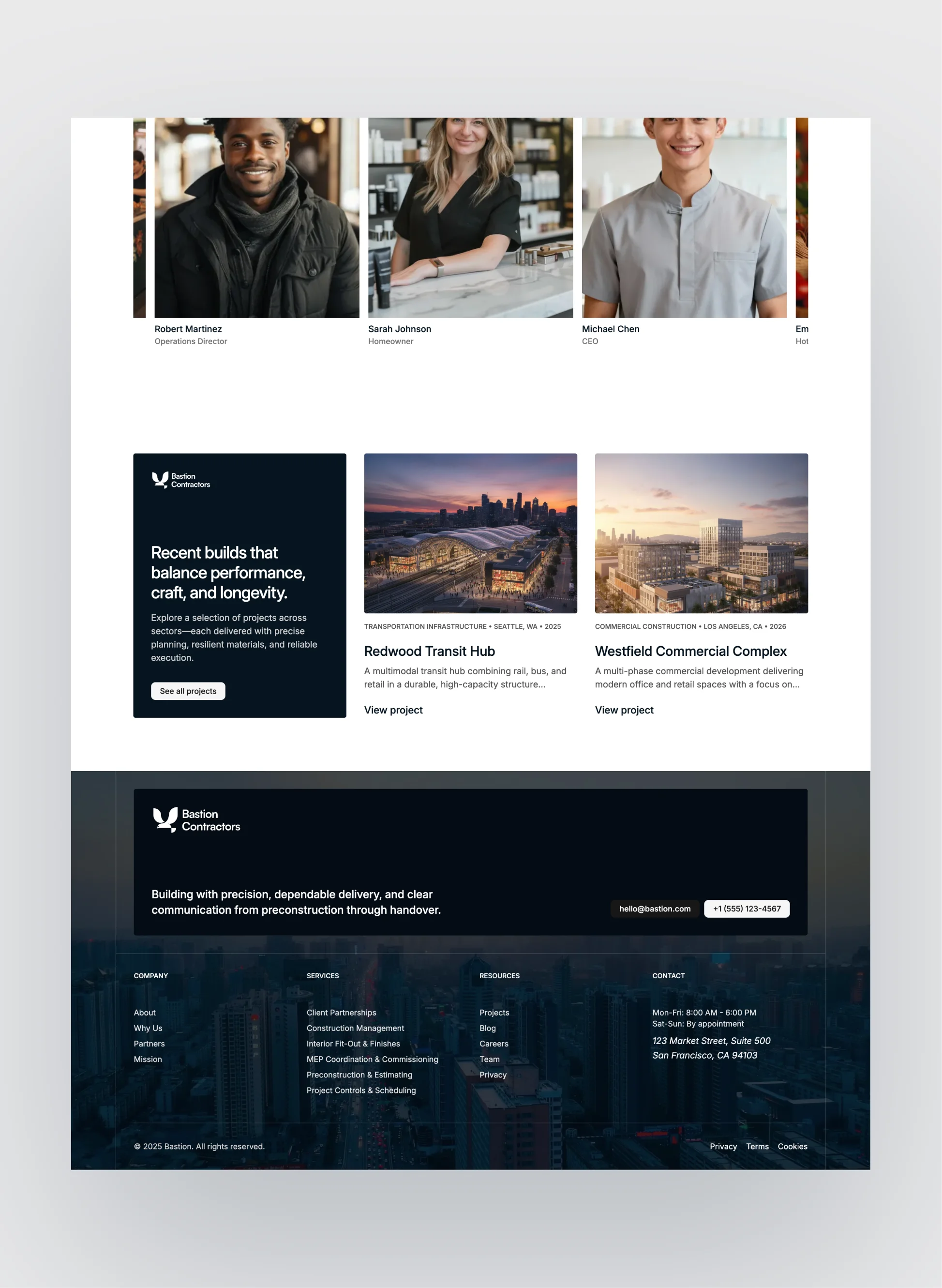 Bastion construction project detail case study