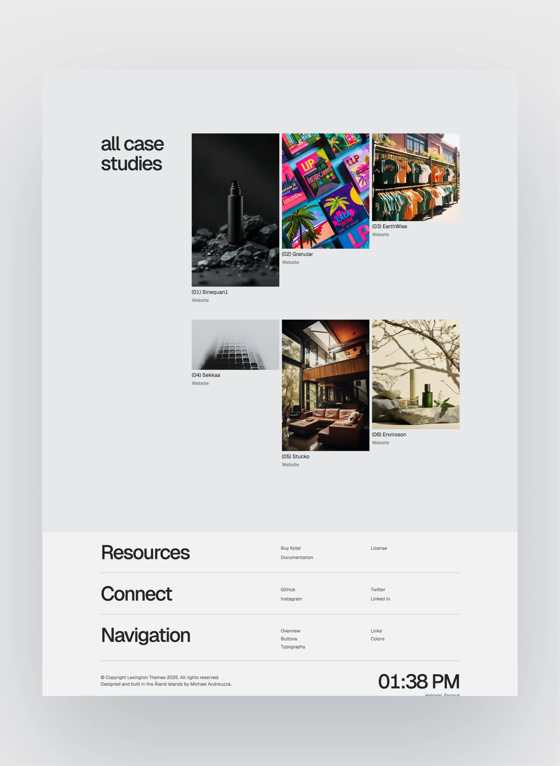 Kotei work showcase layout