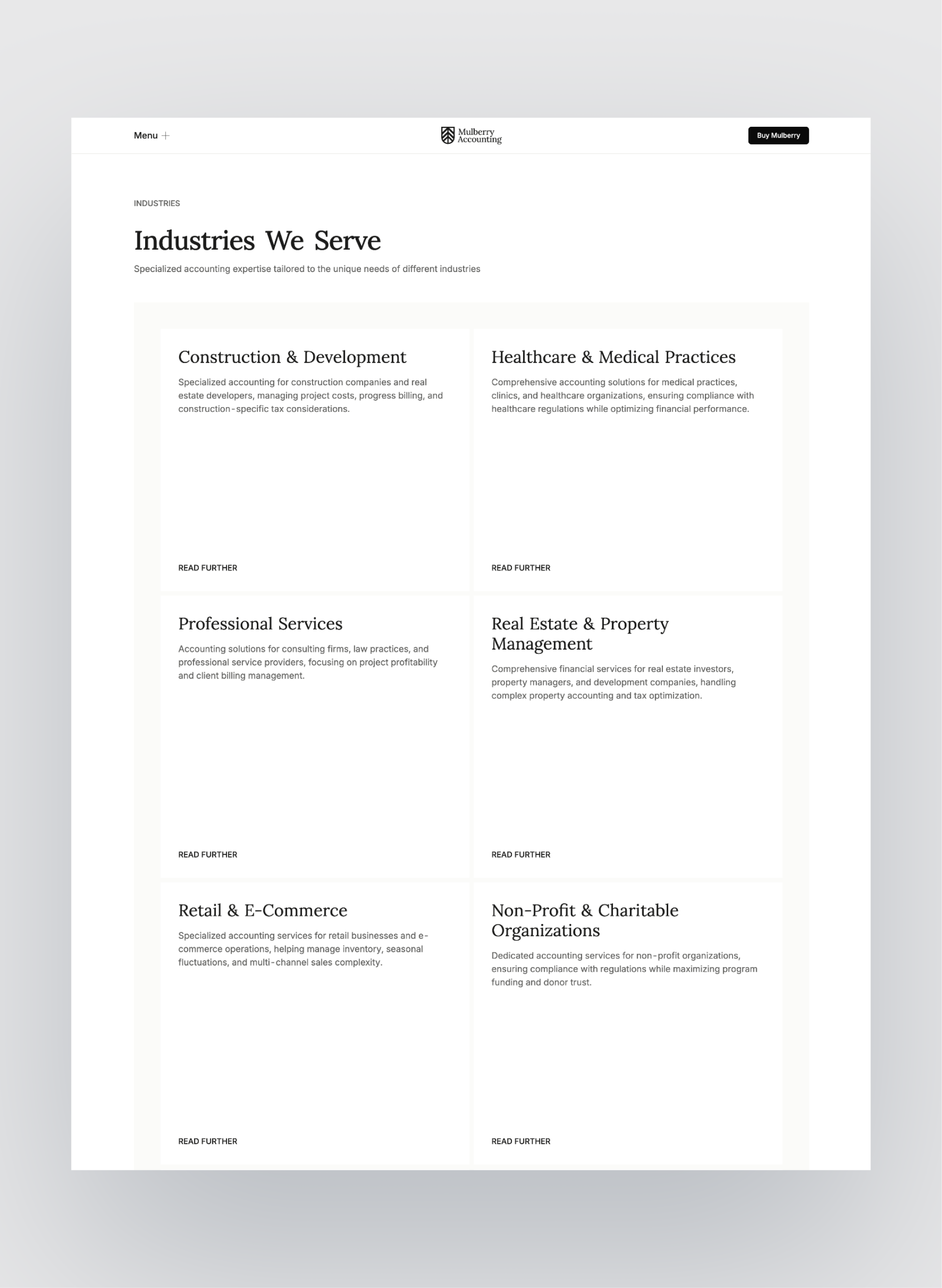 Mulberry blog layout for accounting firms