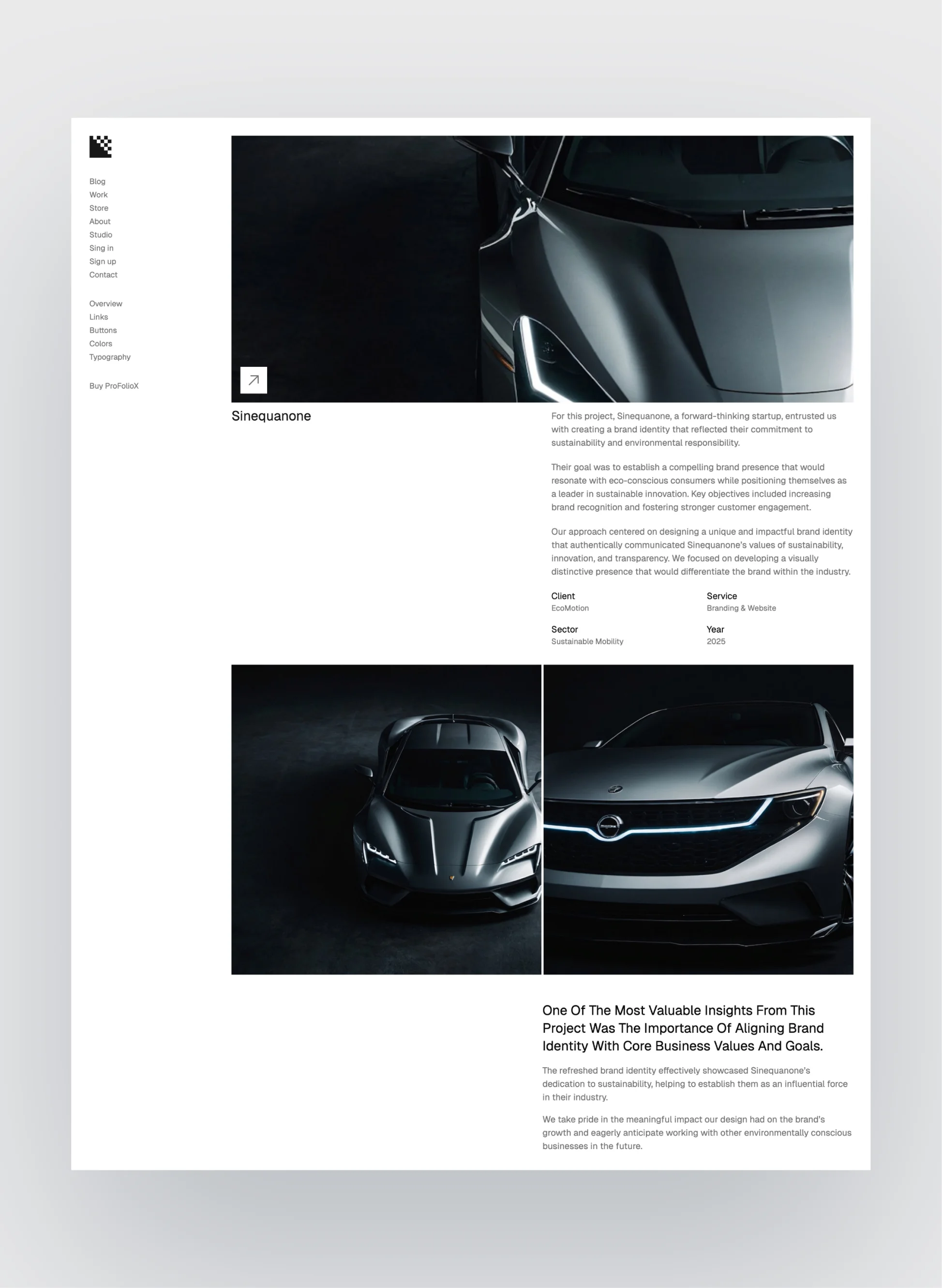 Pro FolioX work showcase