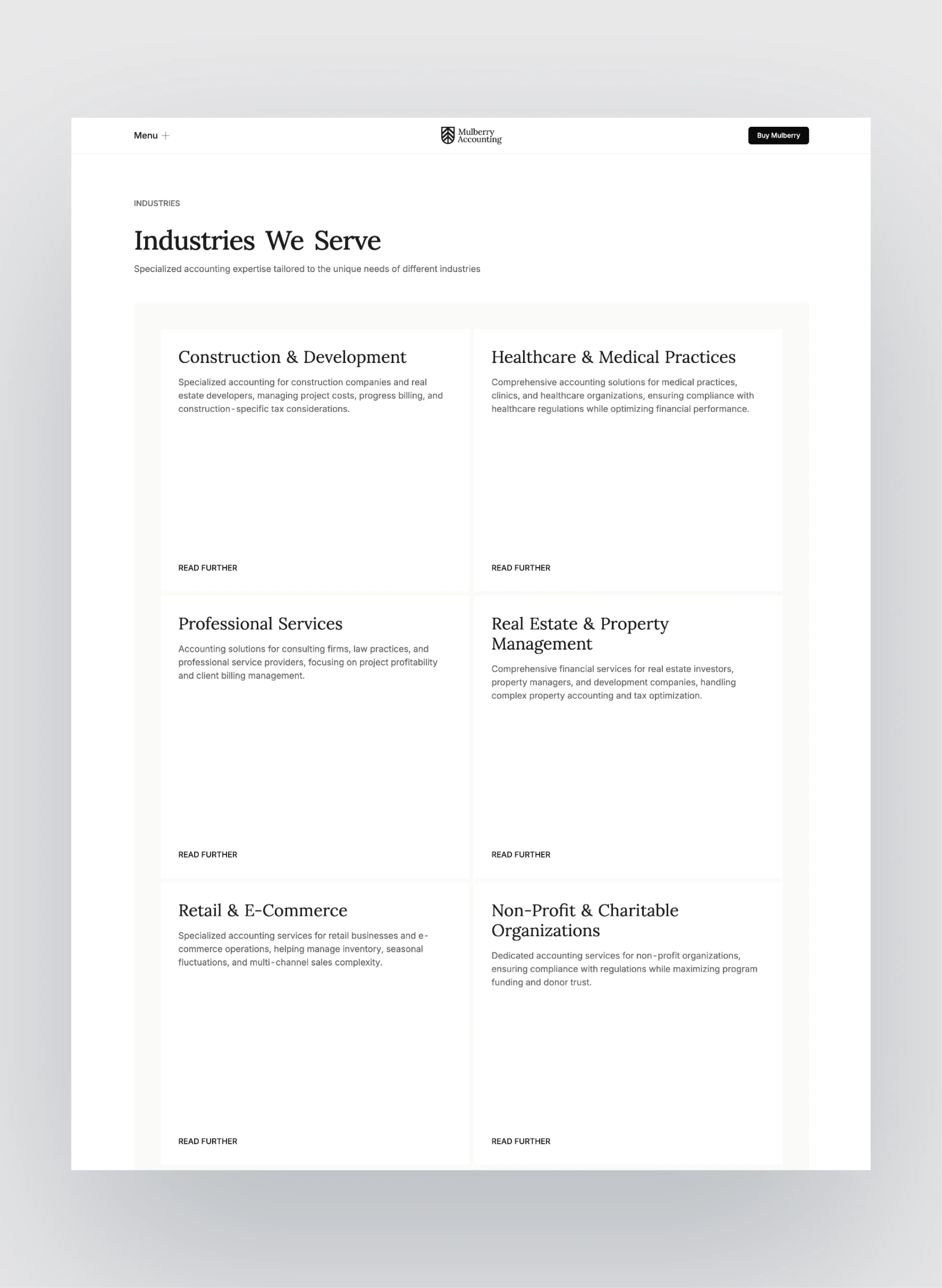 Mulberry blog layout for accounting firms