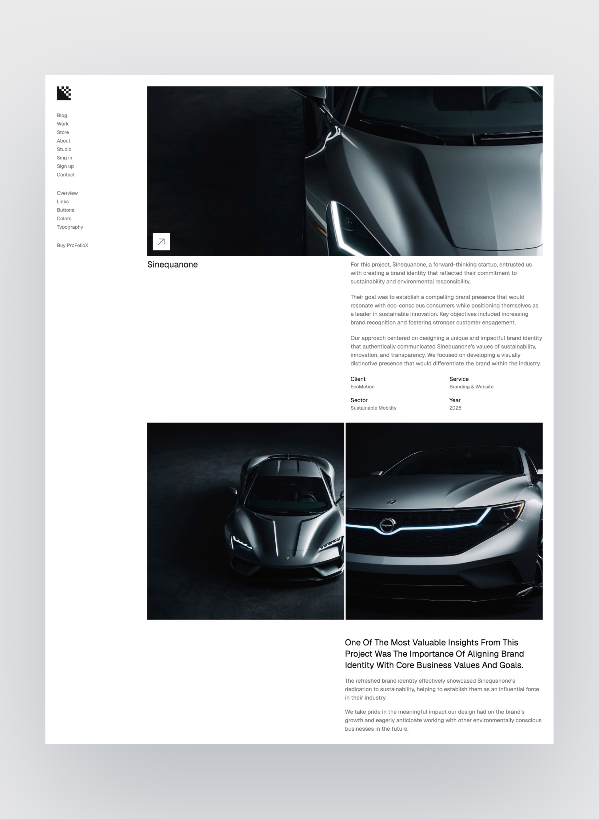 Pro FolioX work showcase