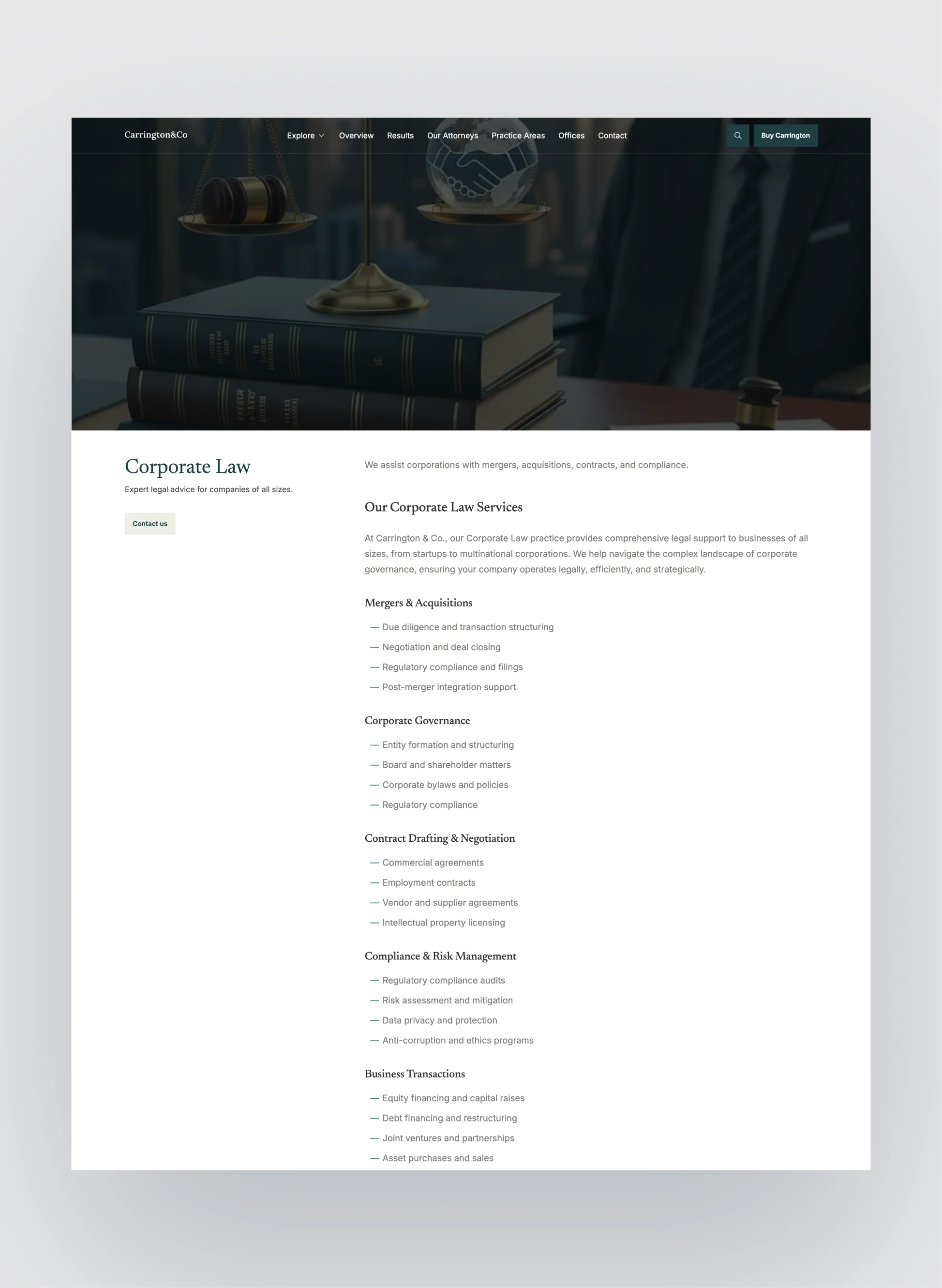 Carrington blog and insights page for attorneys