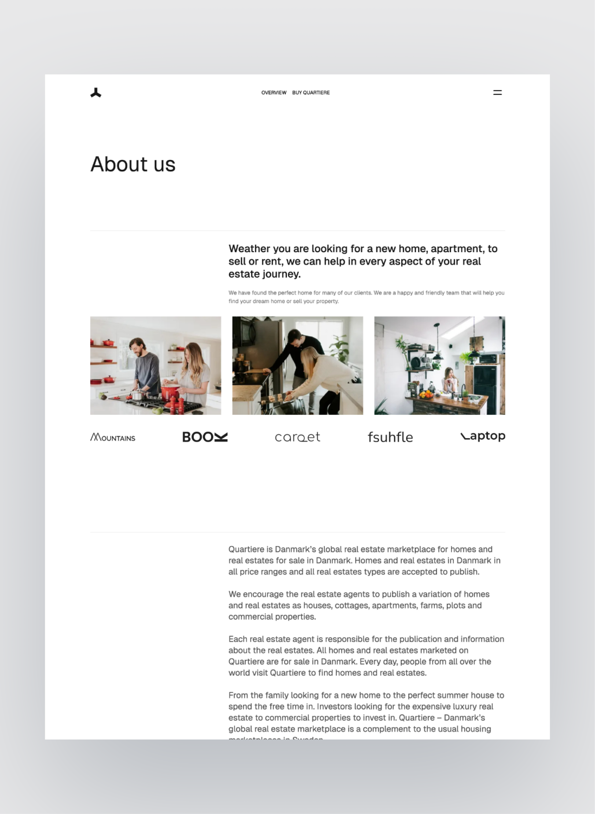 Quartiere agent profile page