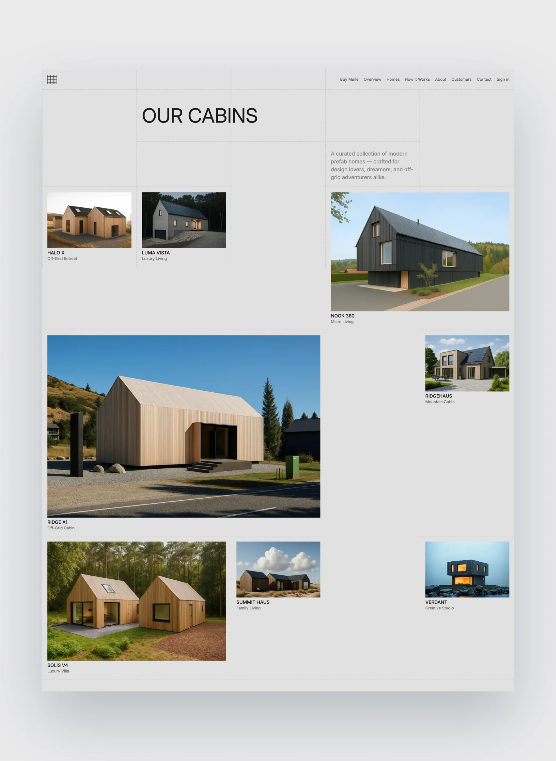 Mølle about page layout