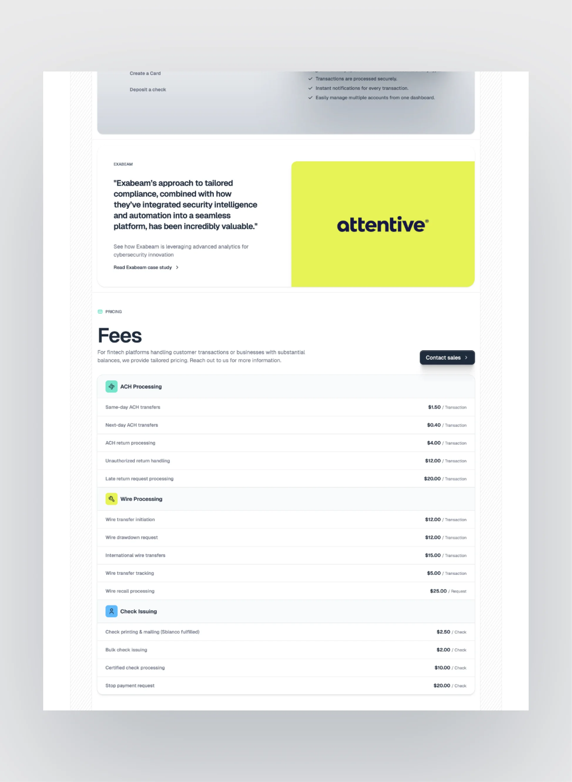 Spazio Bianco integrations section