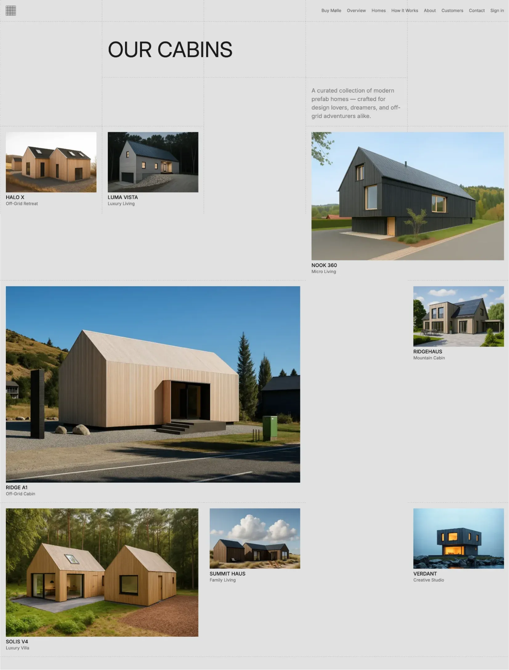 Mølle about page layout