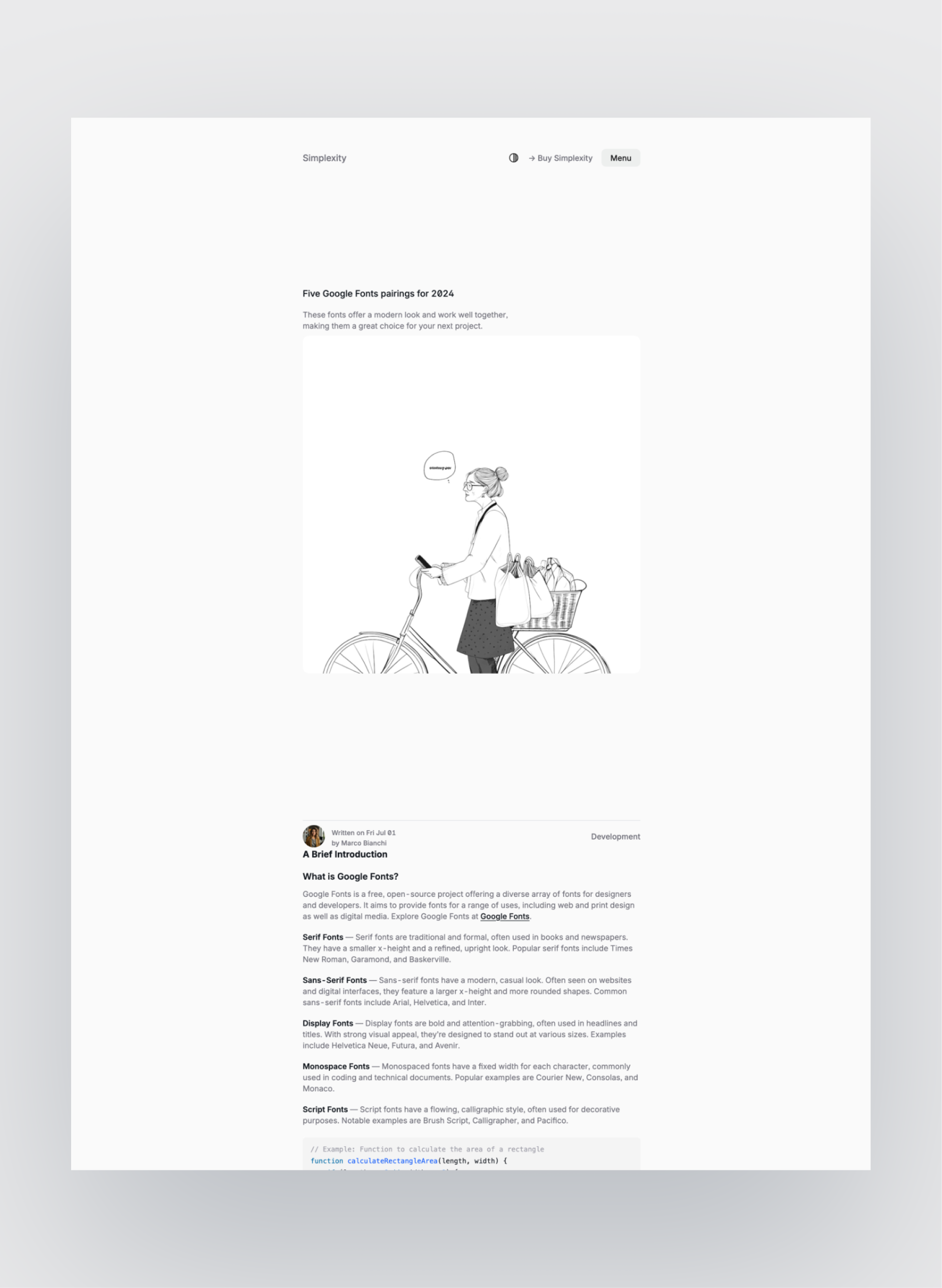 Simplexity article view