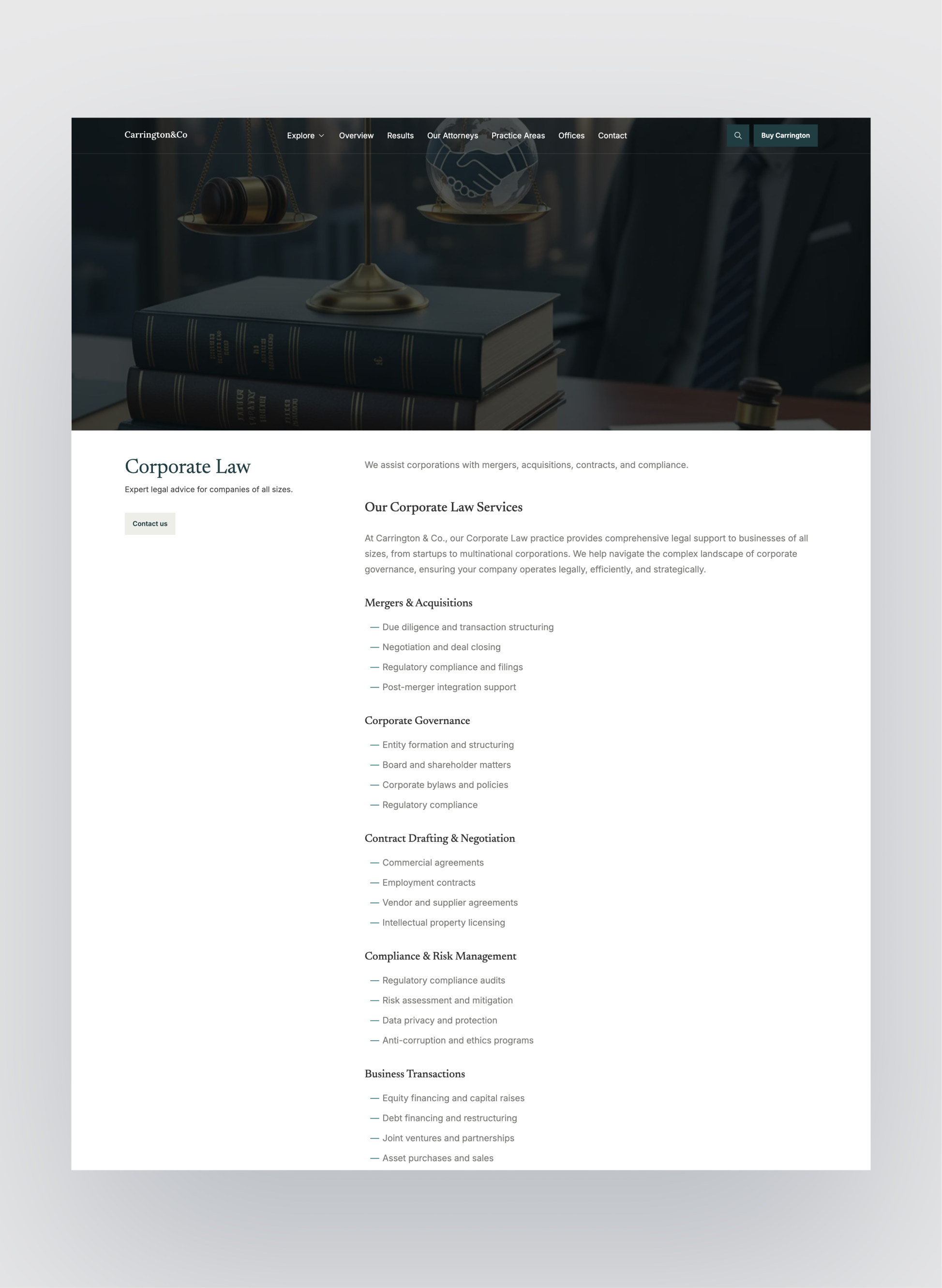 Carrington blog and insights page for attorneys