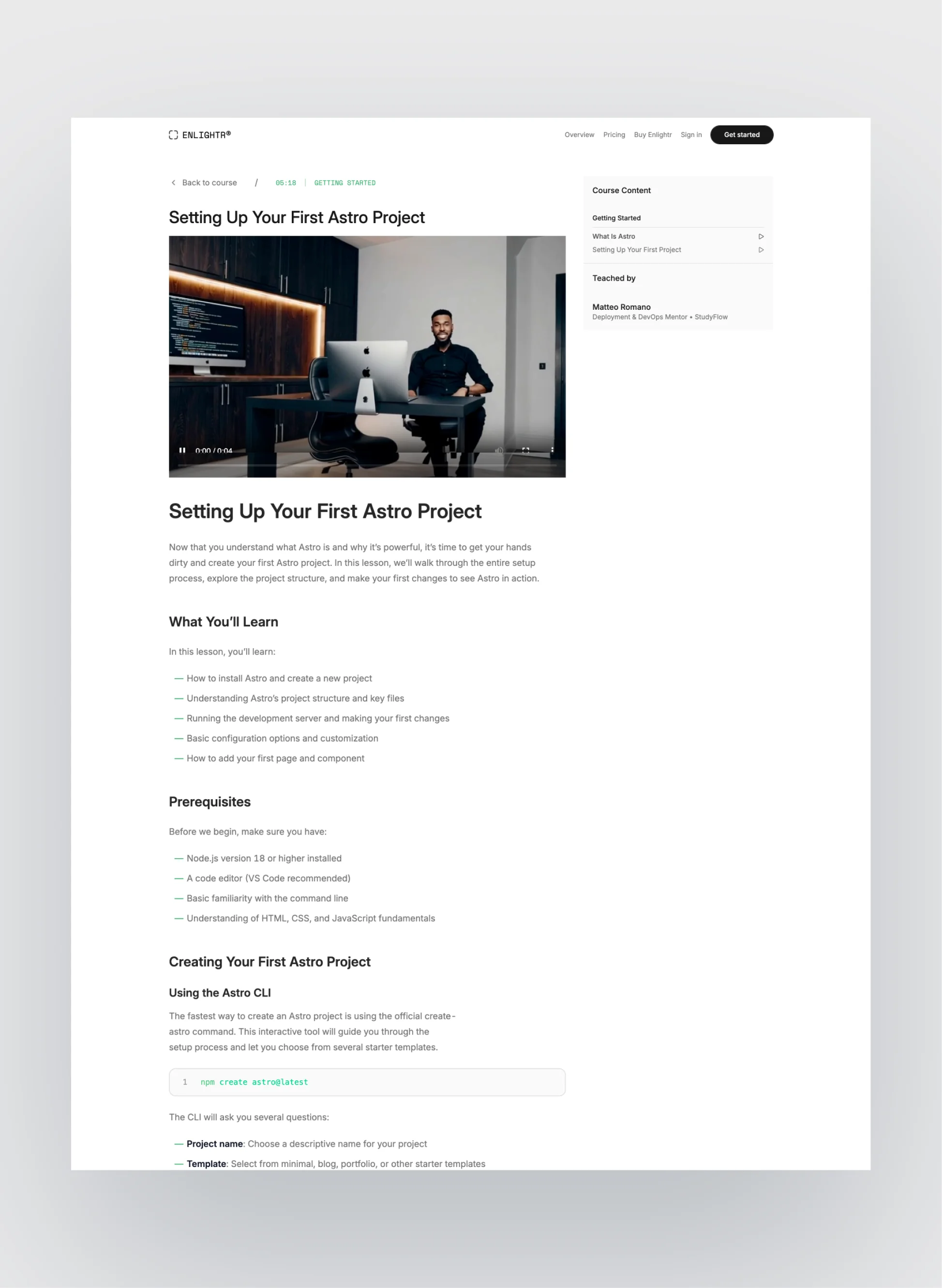 Enlightr page preview