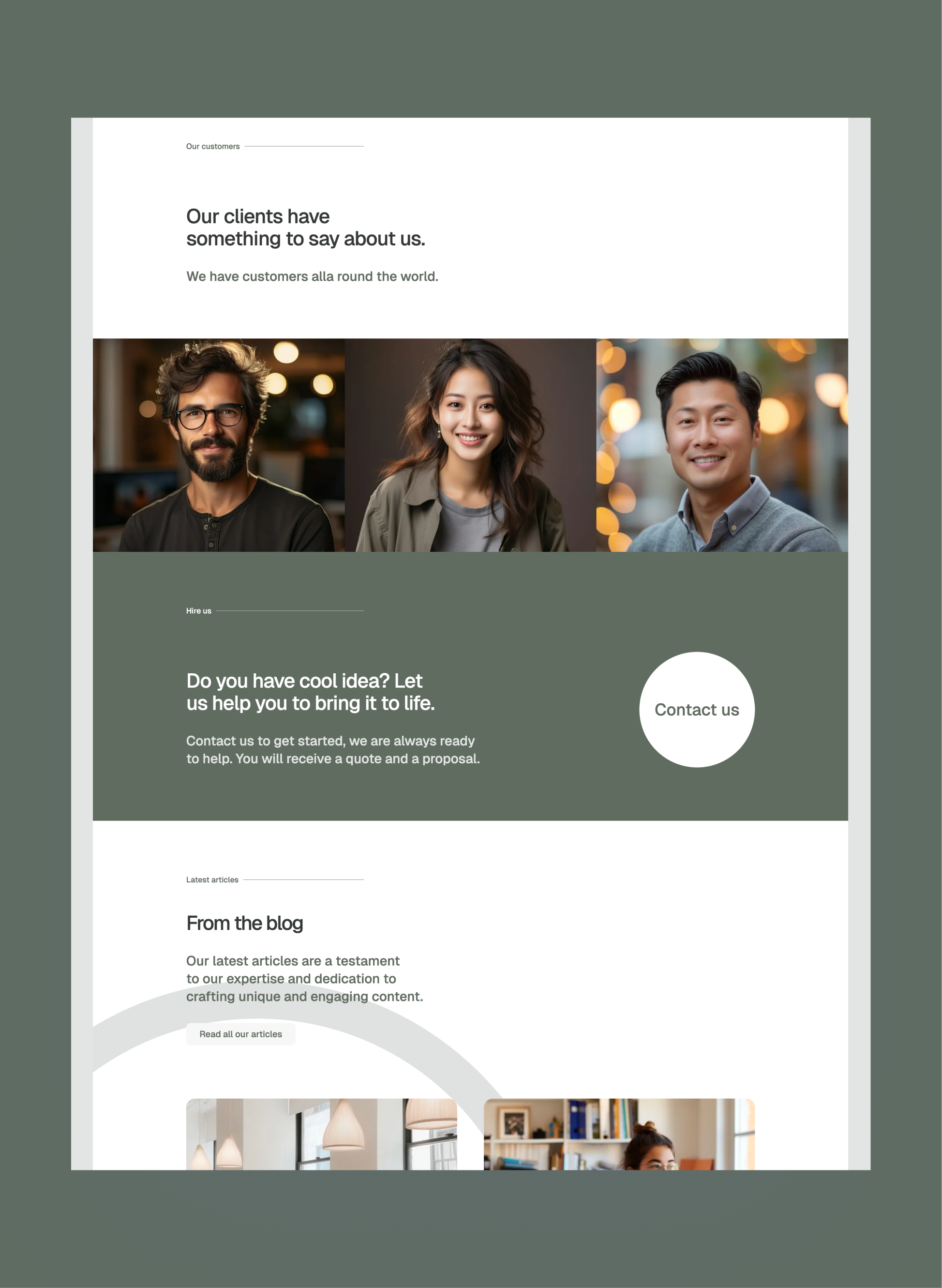 Outkast team page layout