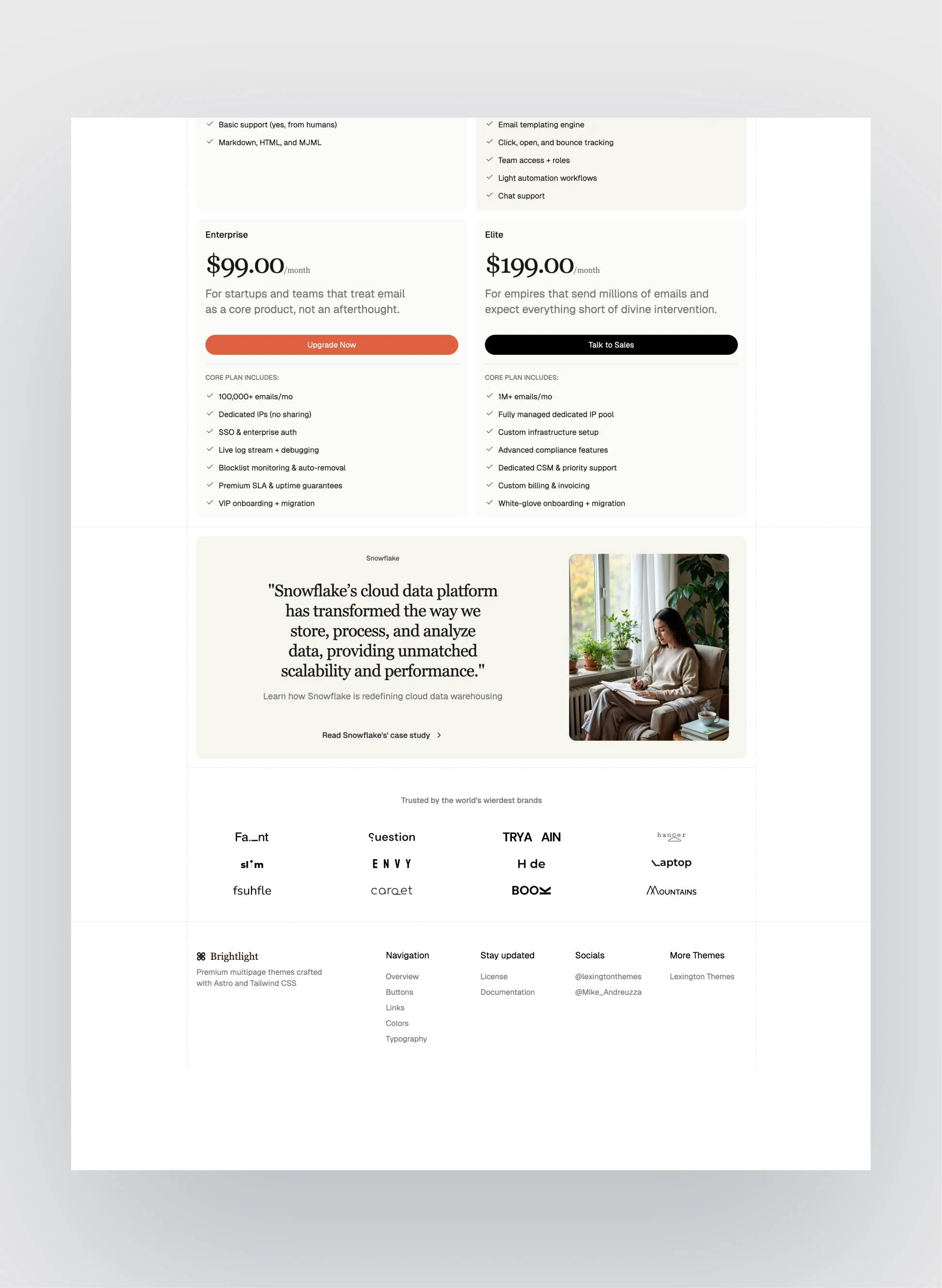 Brightlight changelog layout
