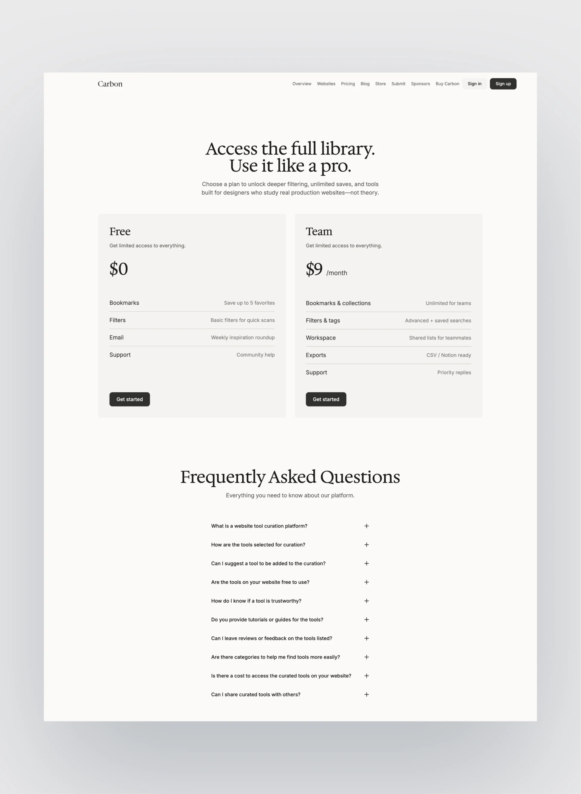Carbon profile management layout