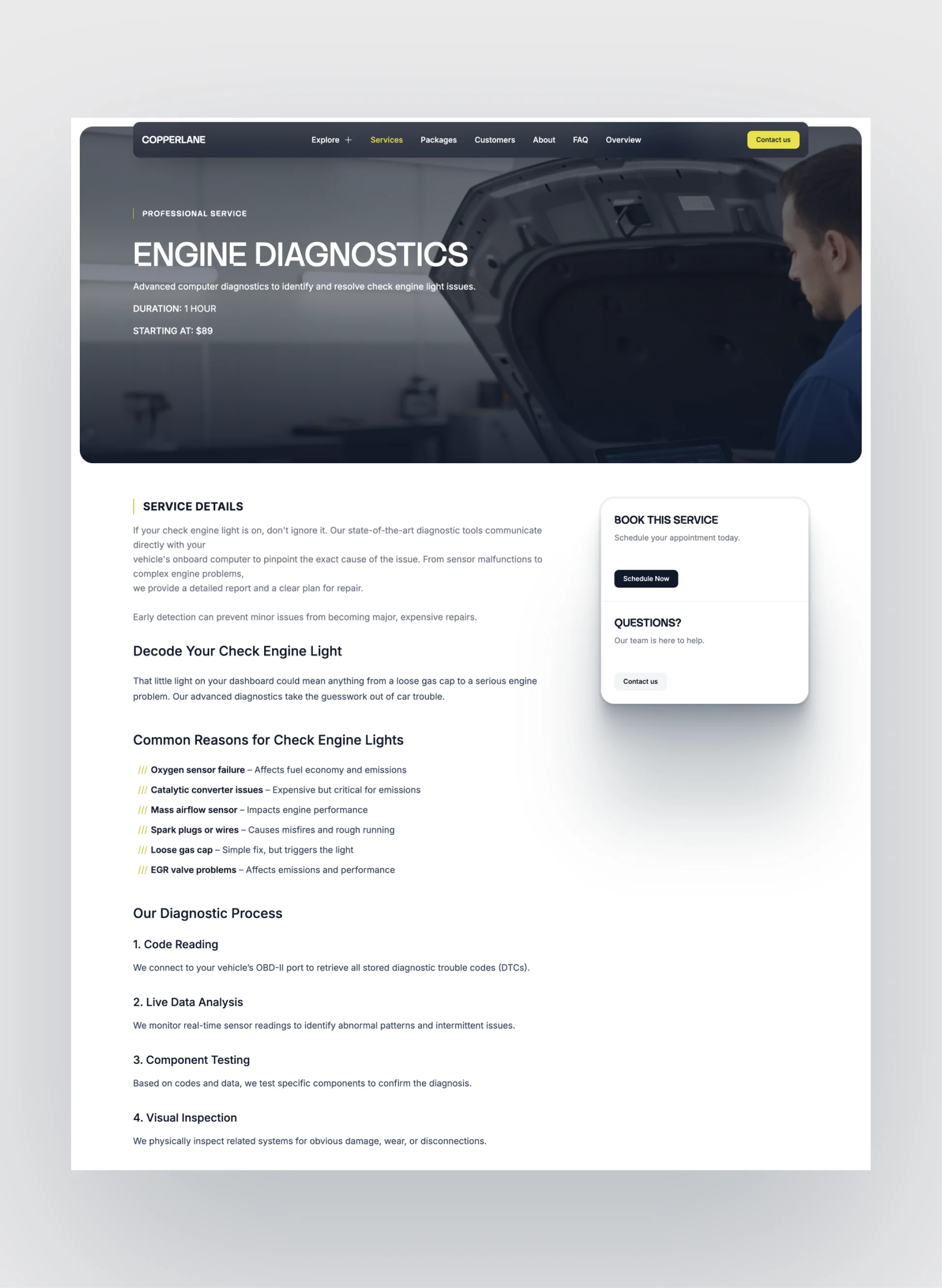 Copperlane blog and guides layout for car care content