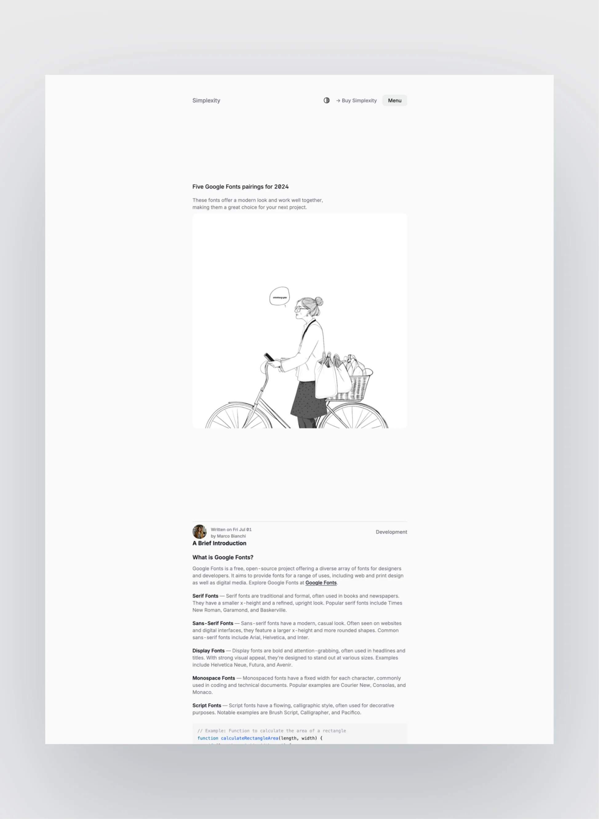 Simplexity article view