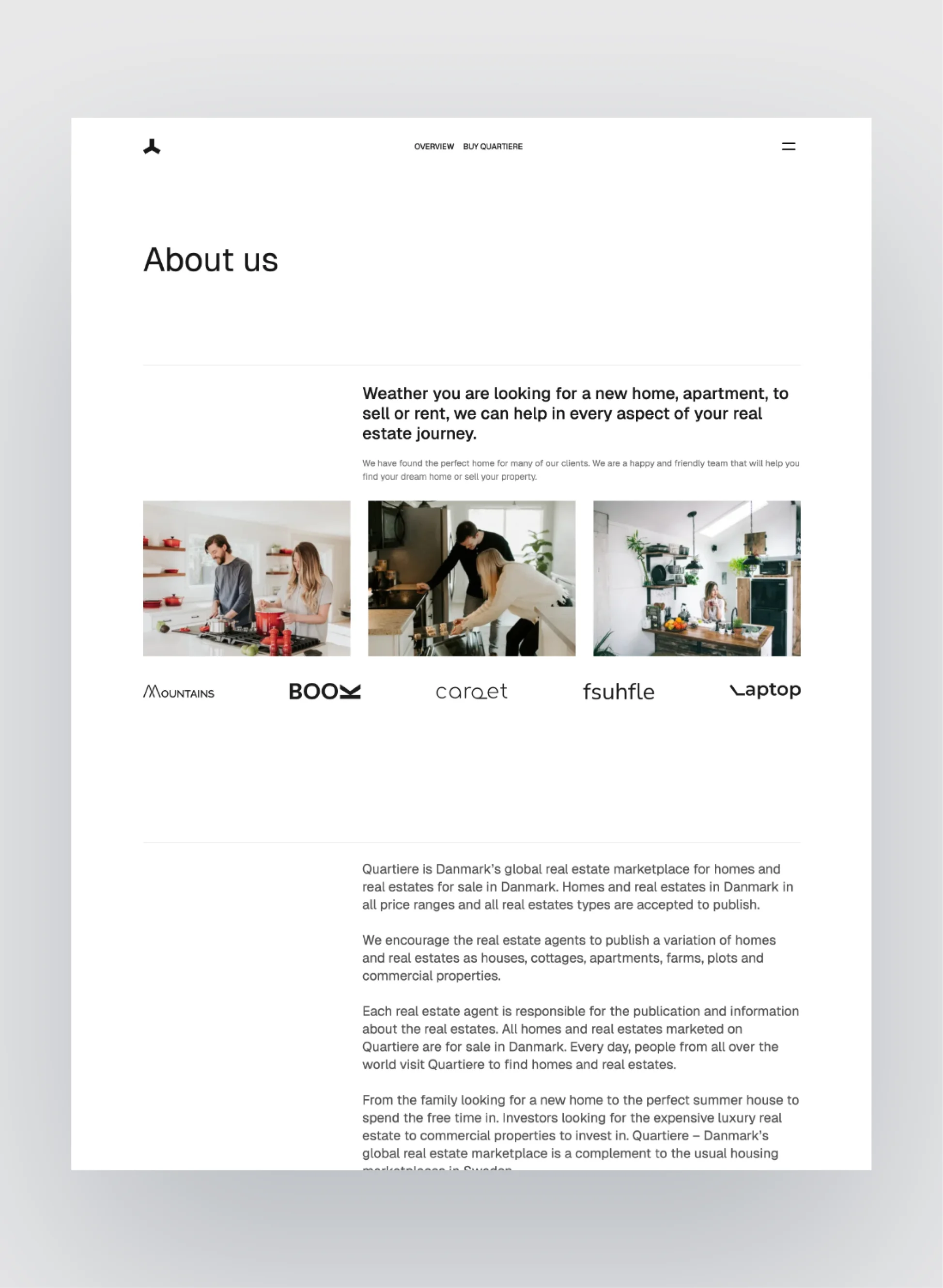 Quartiere agent profile page