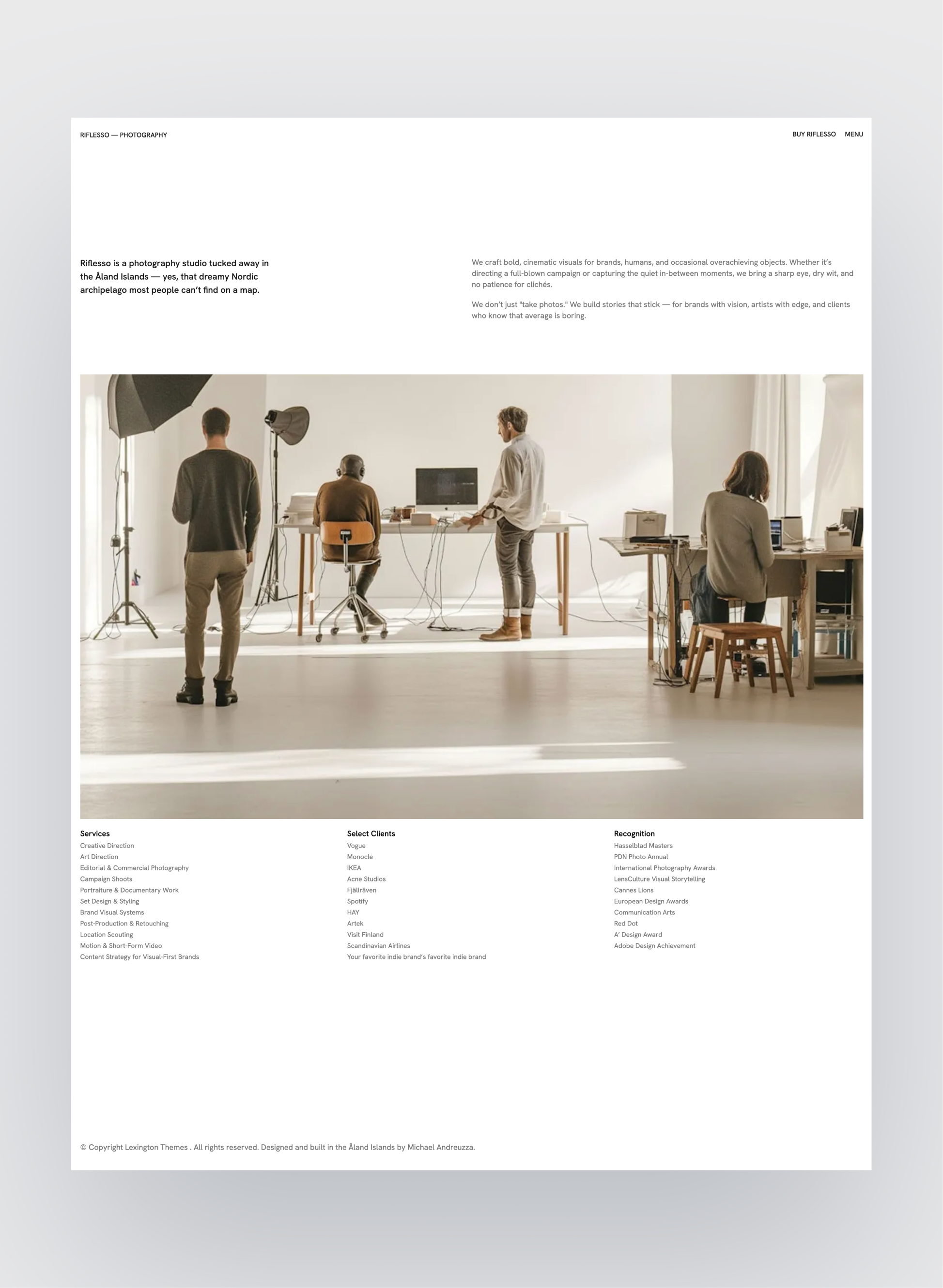 Riflesso studio page