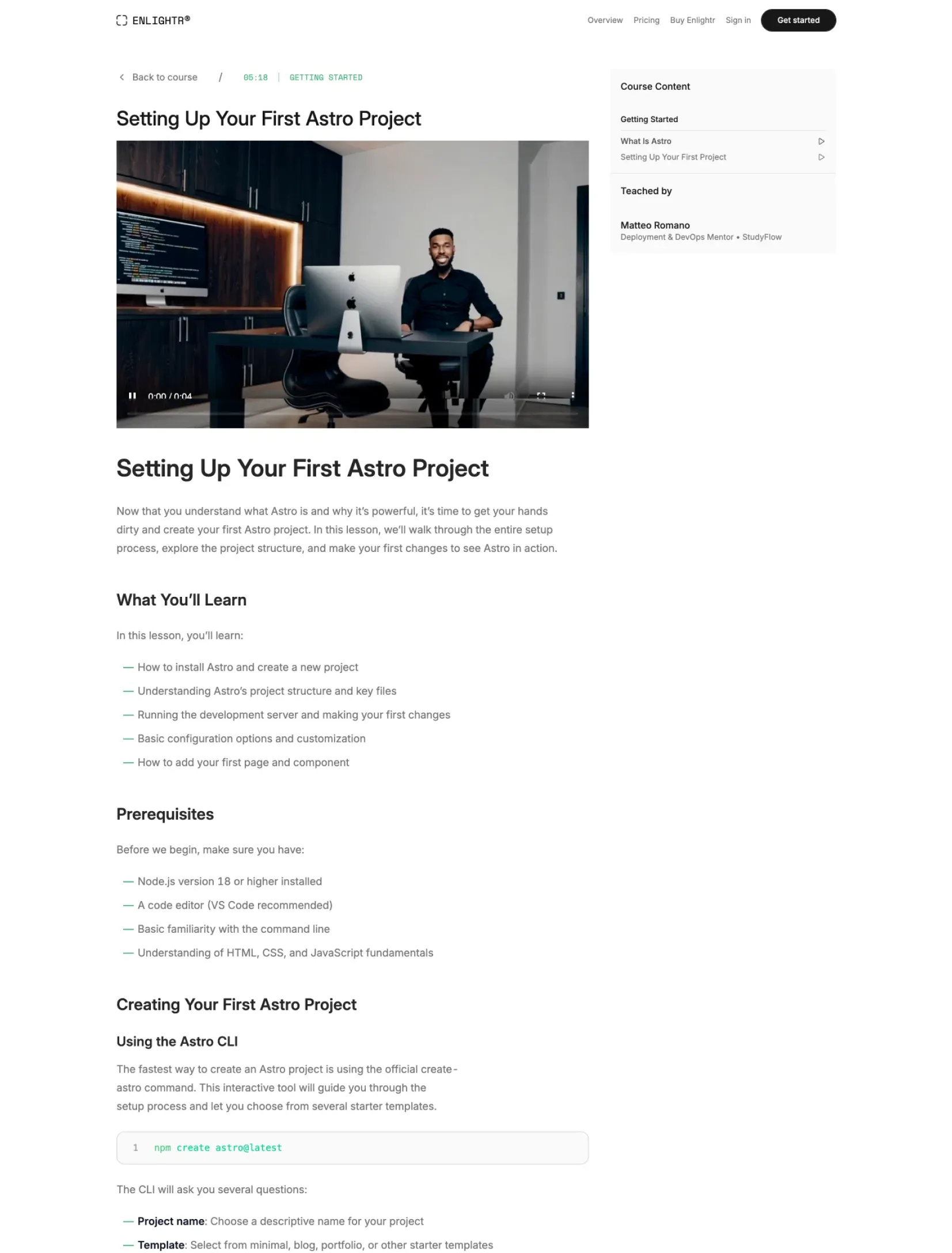 Enlightr page preview